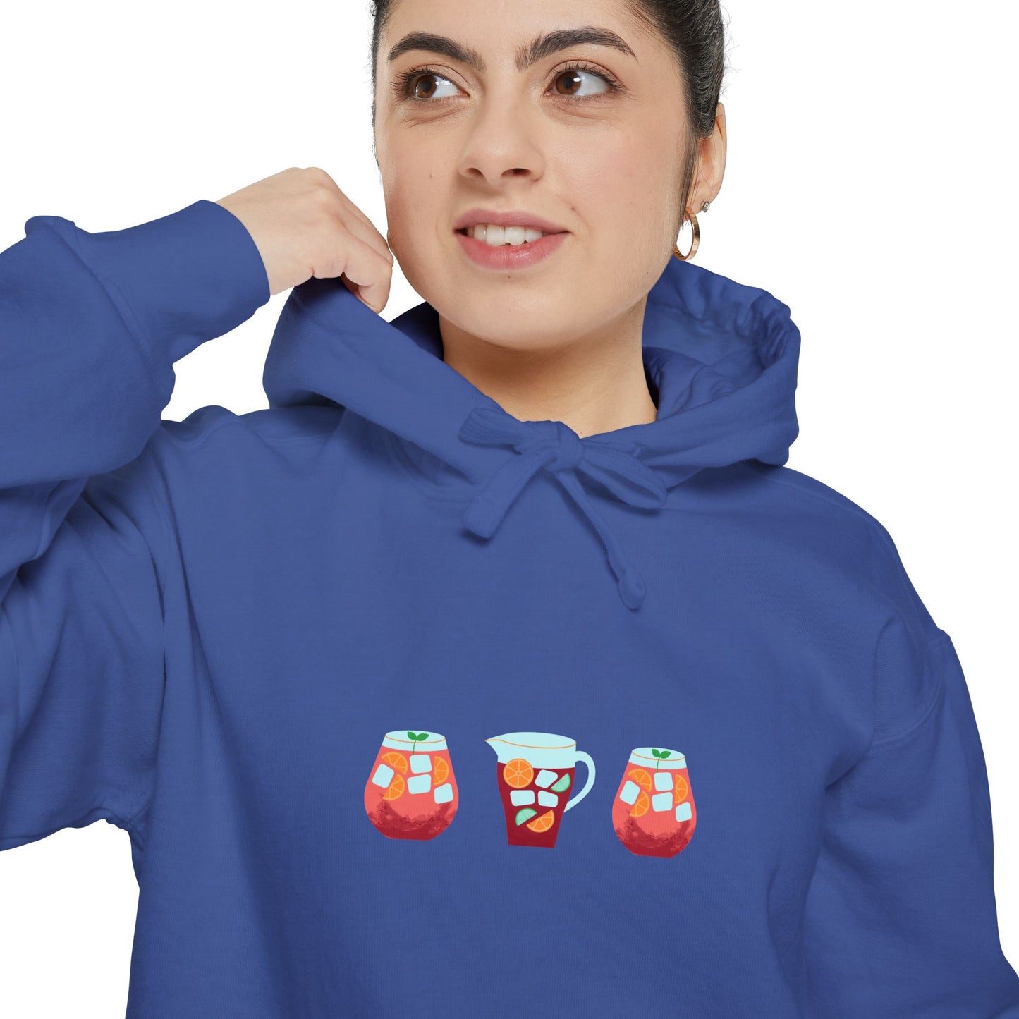 Sangria Vibes Hoodie - Chill Unisex Garment-Dyed Sweatshirt, Perfect for Parties, Festivals, Summer Celebrations, Drink Lovers, Cozy Apparel