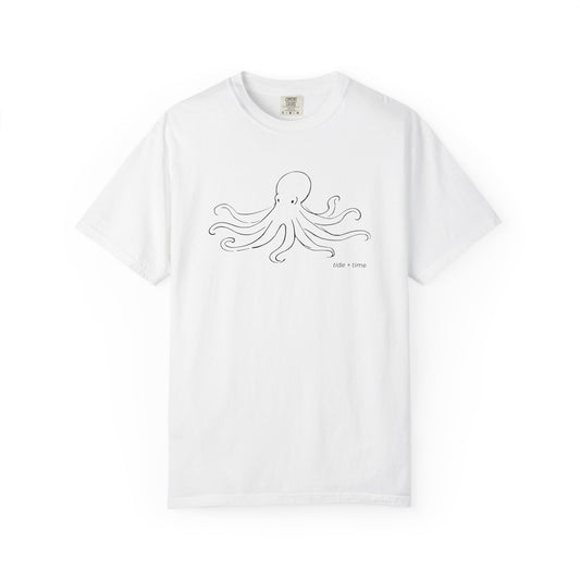 Octopus Line Art T‑Shirt - Minimal Marine Summer Graphic Tee