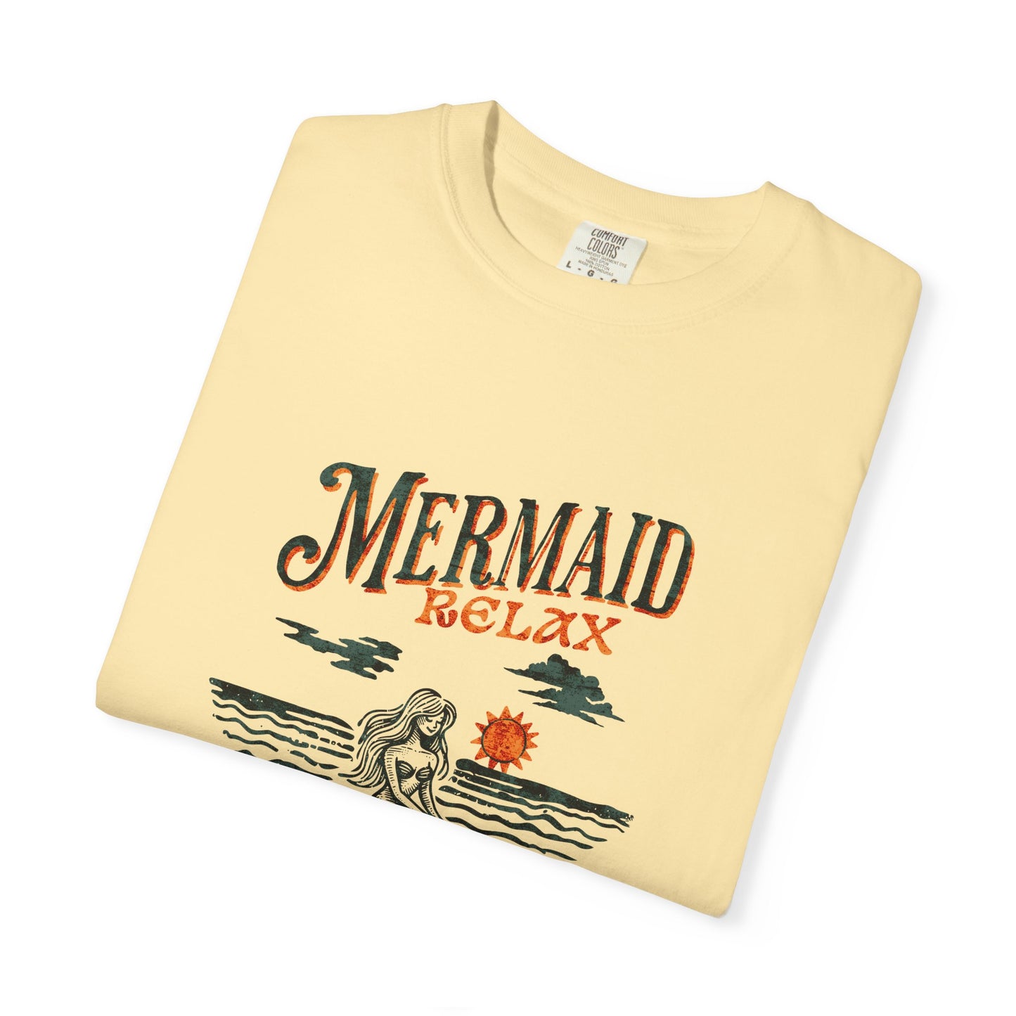 Mermaid Beach Vibes Unisex T-Shirt, Mermaid Relax Tee, Summer Outfit, Coastal Living Top, Gift for Her, Vacation Apparel