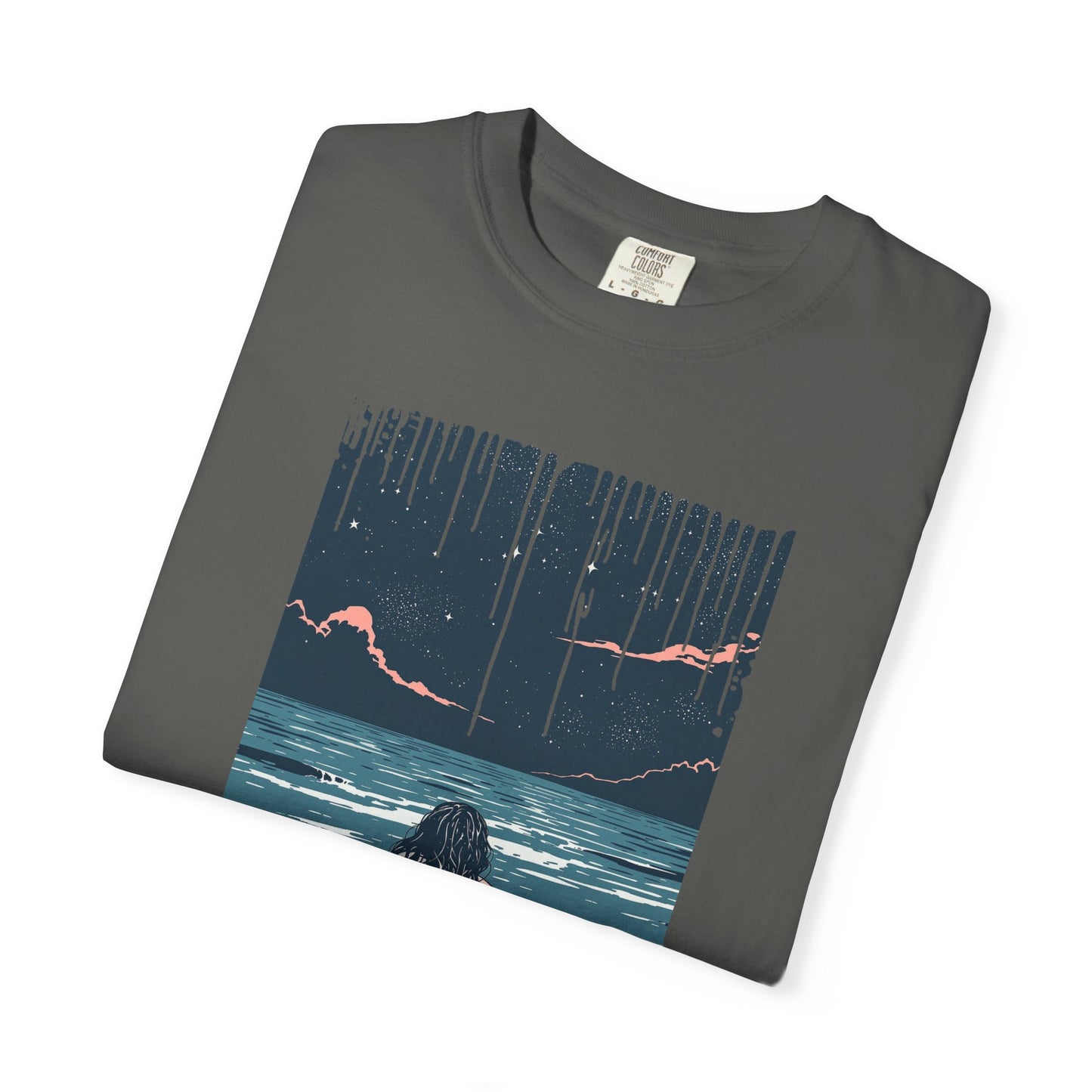 Sad Beach Scene T-shirt - Perfect for Nature Lovers, Summer Outings, Gifts for Friends, Relaxation Tees, Beach Vacation Wear