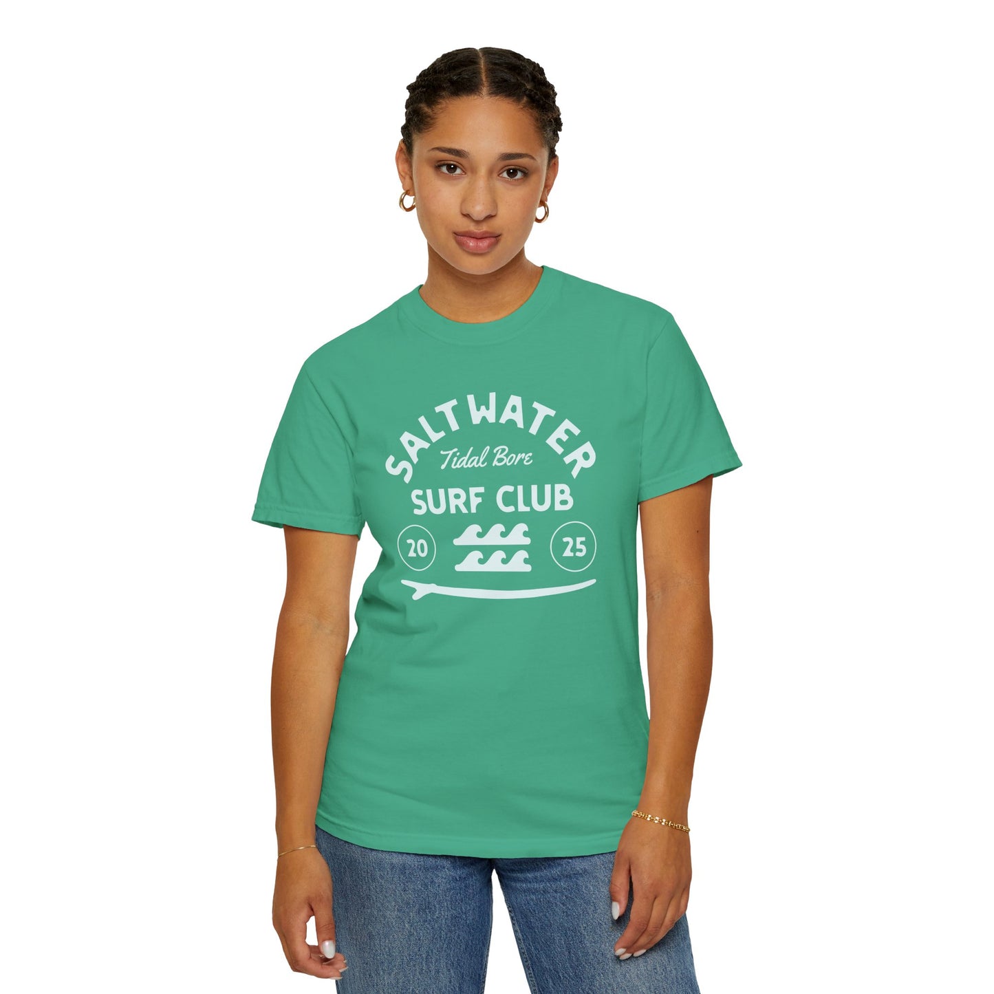 Surf Club Unisex T-Shirt, Eco-Friendly Tee, Beachwear, Casual Summer Apparel, Gift for Surfers, Coastal Vibe