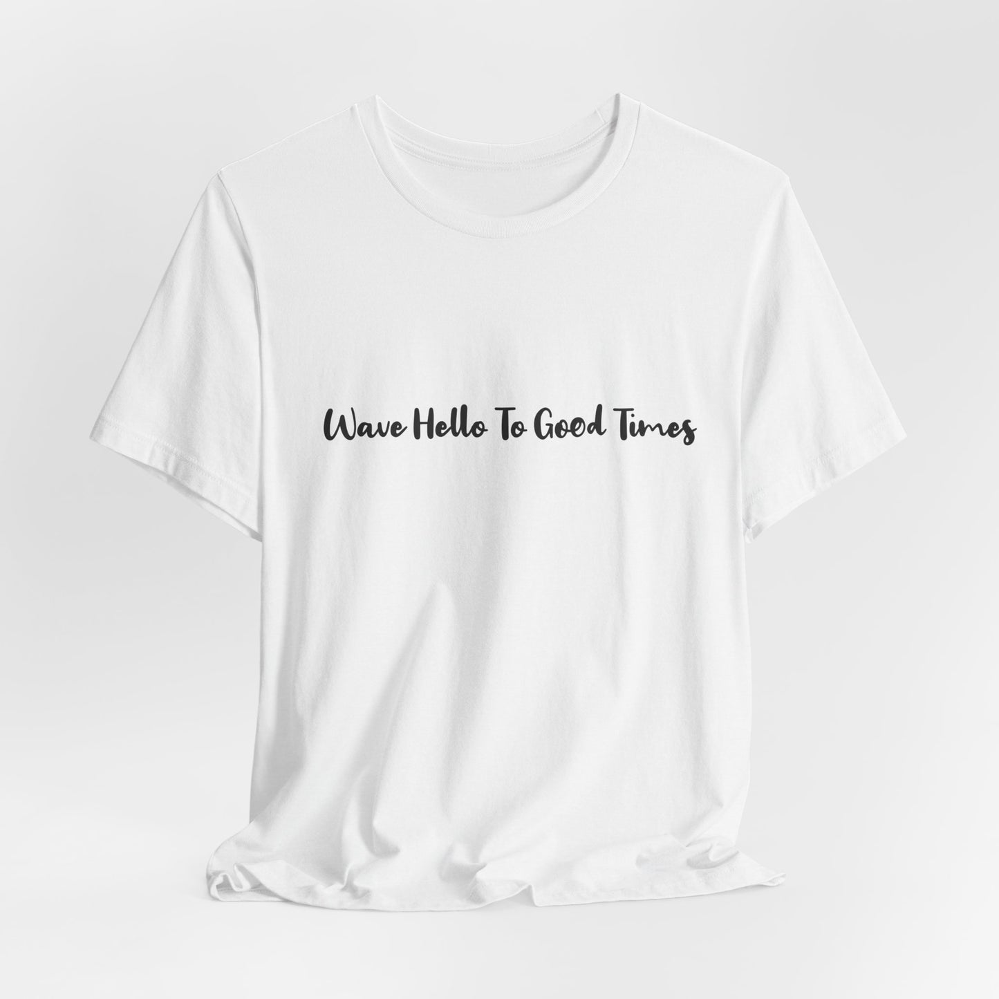 Wave Hello To Good Times Beachwear Tee, Gift for Travelers, Vacation Outfit, Trending Store, Summer T-Shirt, Comfy T-Shirt, Cool Tee