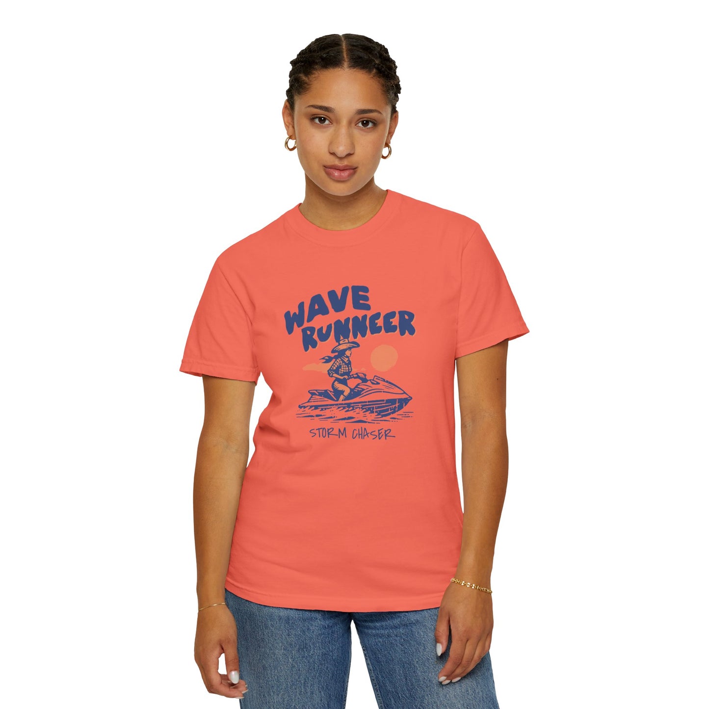 Wave Runner Unisex Garment-Dyed T-Shirt | Beach Vibes, Summer Apparel, Casual Wear, Gift for Him, Adventure Enthusiast