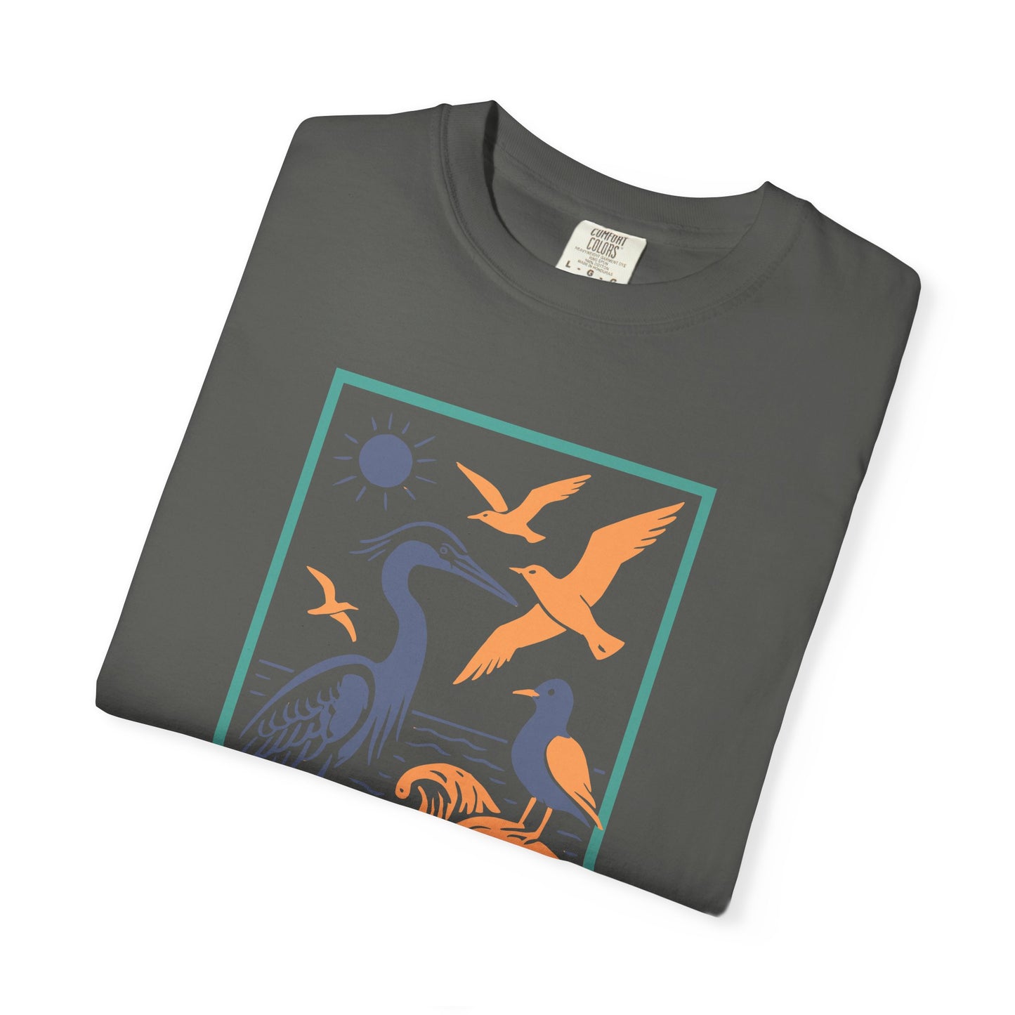 Serene Nature Graphic Tee | Casual Summer T-Shirt, Beachwear, Bird Lover Gift, Eco-Friendly Apparel, Nature Lover Top