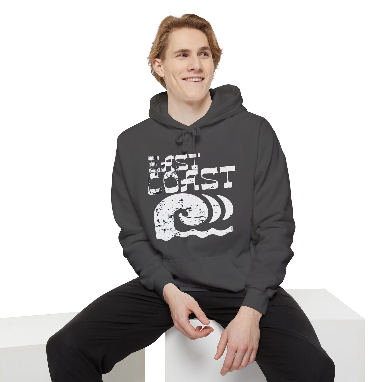 Coastal Vibes Hoodie, Unisex Beach Sweatshirt, Last Coast Apparel, Perfect for Summer, Relaxed Fit