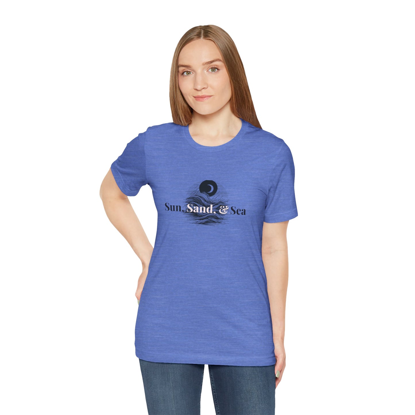 Sun Sand Sea Unisex Casual Summer Tee Shirt, Beachwear, Gift for Travelers, Vacation Outfit, Relaxed Style, Trending Store, Cool T-Shirt