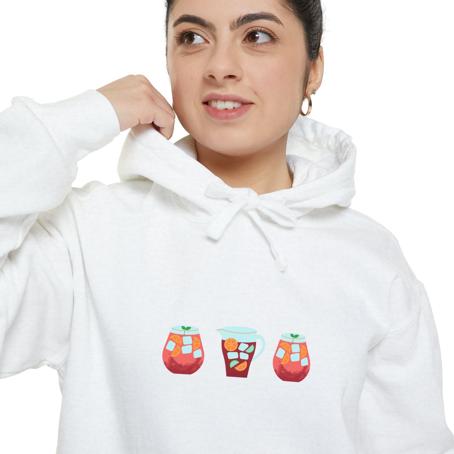 Sangria Vibes Hoodie - Chill Unisex Garment-Dyed Sweatshirt, Perfect for Parties, Festivals, Summer Celebrations, Drink Lovers, Cozy Apparel