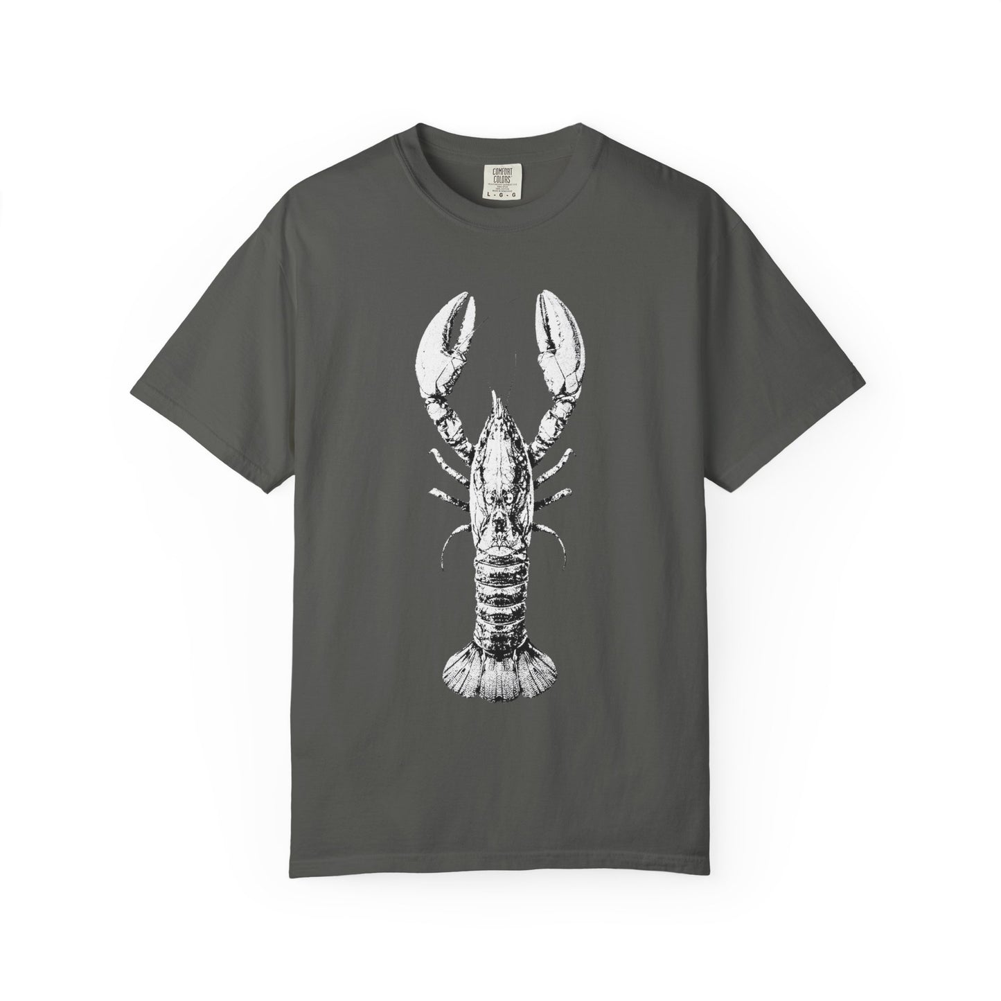 Big White Lobster Graphic T-Shirt, 100% Ring-Spun Garment-Dyed Cotton
