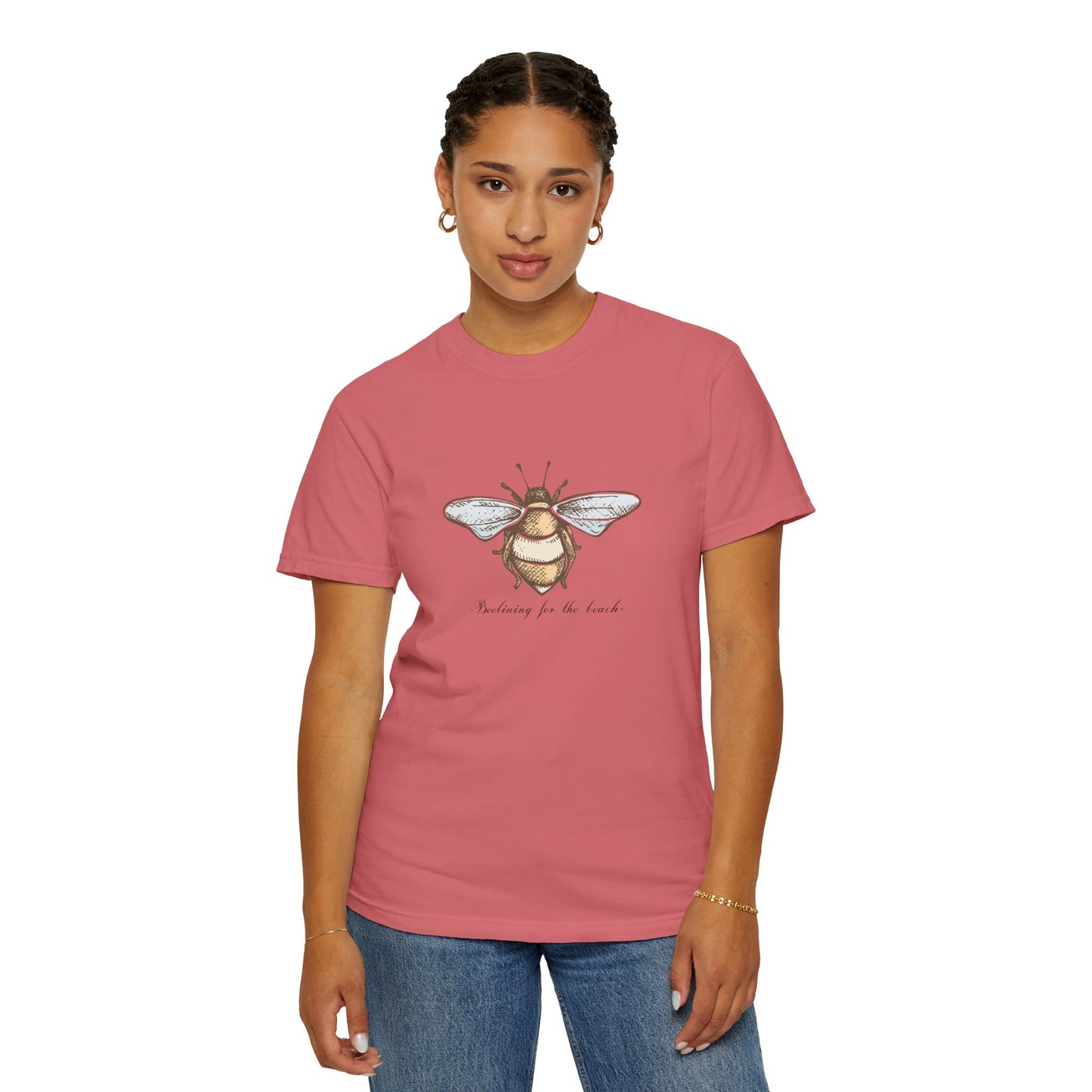 Bee Inspired Unisex Garment-Dyed T-Shirt | Nature Lover's Tee, Eco-Friendly Gift, Everyday Wear, Unique Bee Design, Spring/Summer Fashion