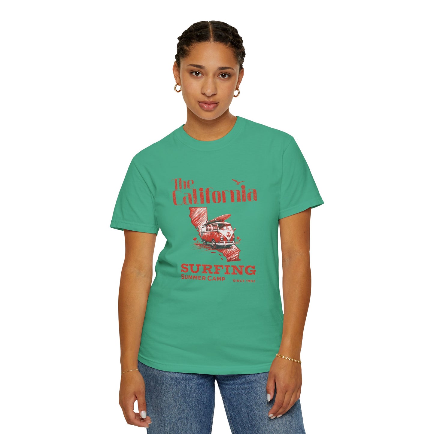 California Surf Camp Unisex T-Shirt, Summer Vibes Tee, Beach Lovers Gift, Men's and Women's Casual Wear, Retro Surfing Apparel