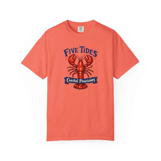 Lobster Coastal Provisions T-Shirt - Five Tides Seafood Graphic Cotton Tee