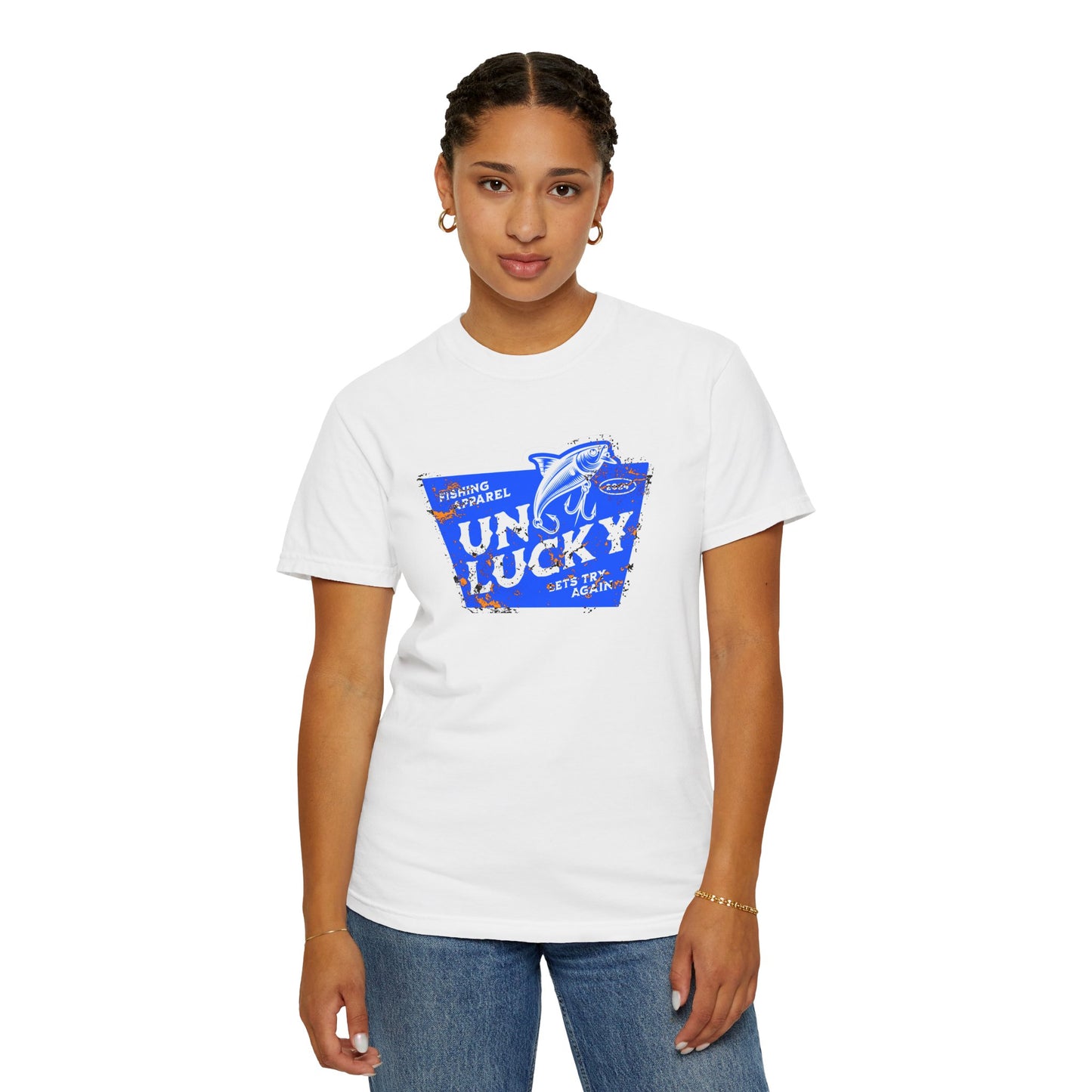 Lucky Fishing T-Shirt, Unisex Garment-Dyed Tee, Great for Fishermen, Perfect Gift for Anglers, Outdoor Adventure Apparel, Fishing