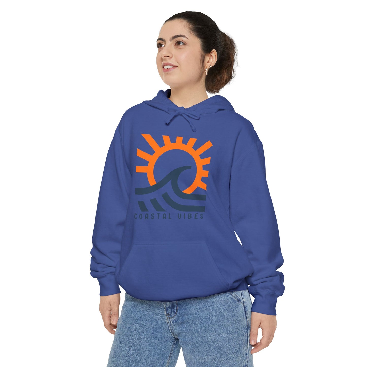 Coastal Vibes Hoodie - Unisex Garment-Dyed Sweatshirt, Beachwear, Summer Style, Casual Wear, Gift for Ocean Lovers