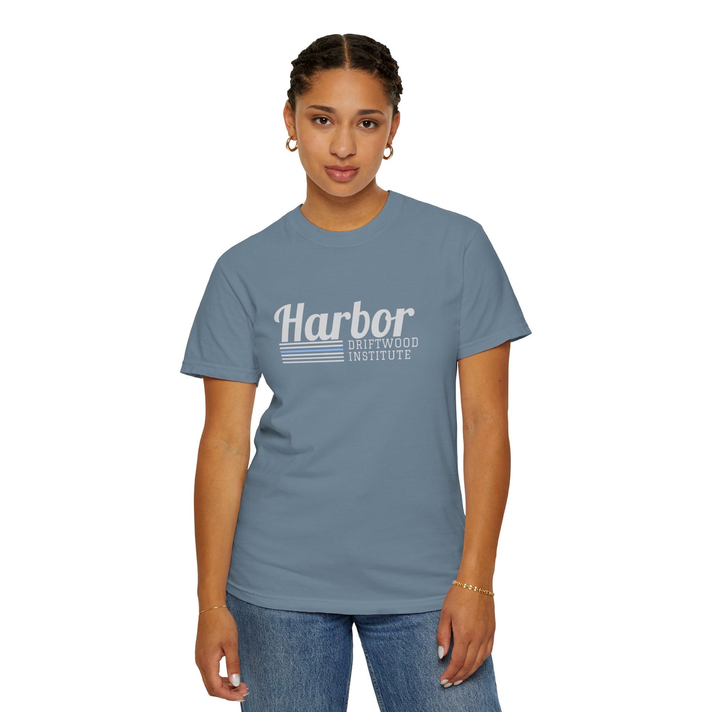 Harbor Driftwood Institute Design, Garmet-Dyed Cotton, Unisex T-Shirt, Casual Wear, Beach Vibes, Perfect Gift for Nautical Lovers