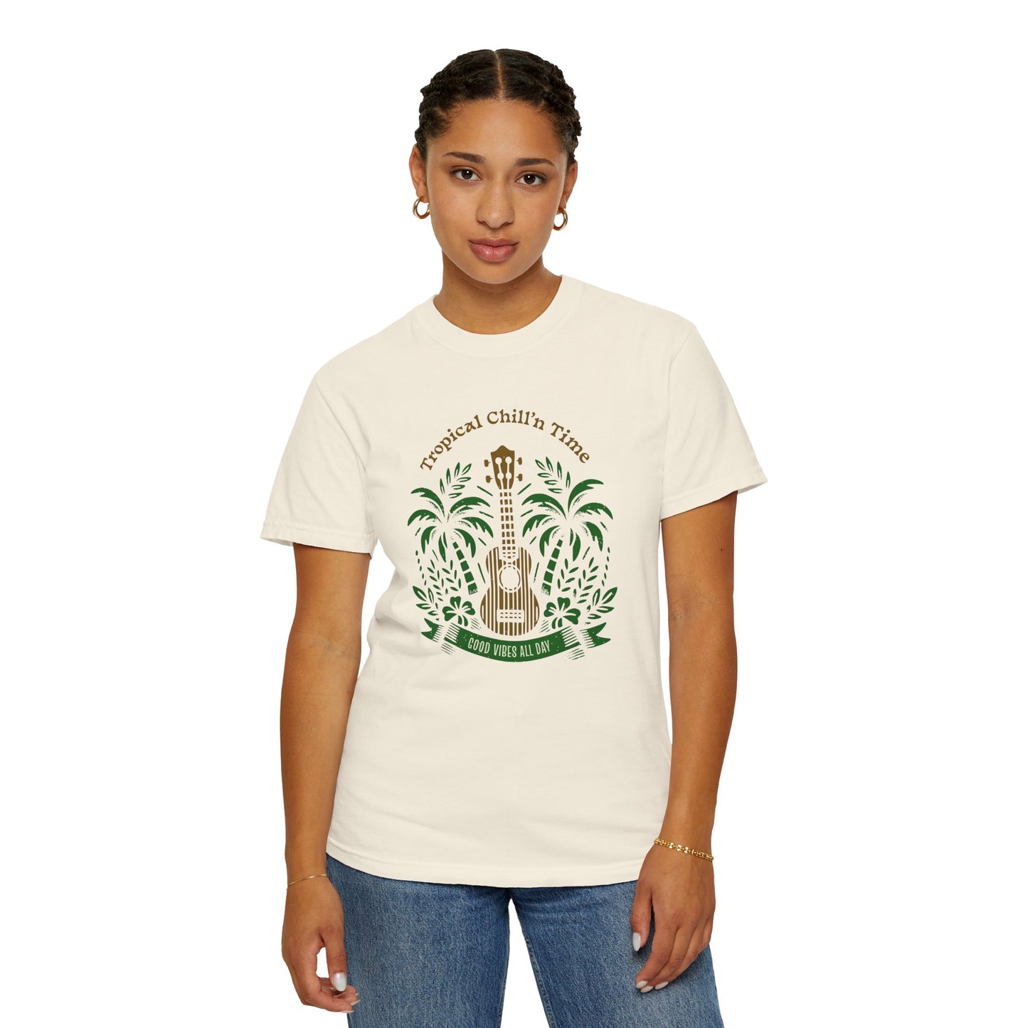 Tropical Chill T-Shirt, Summer Vibes Tee, Music Lover Gift, Beach T-Shirt, Relaxation Shirt, Unisex Tee for Vacations