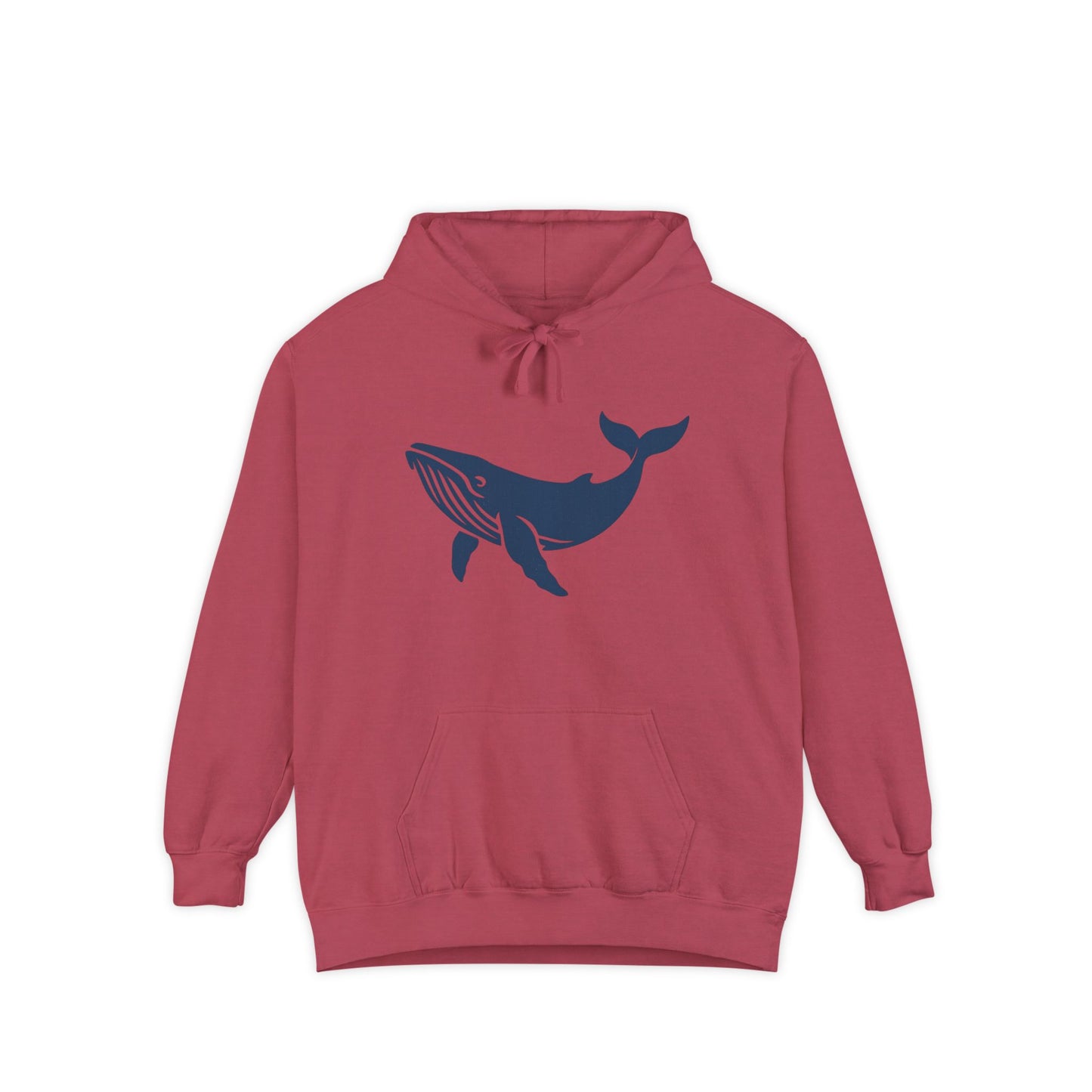 Ocean-Inspired Garment-Dyed Hoodie with Whale Design, Cozy Sweatshirt for Beach Lovers, Ideal Gift for Marine Enthusiasts, Casual Wear