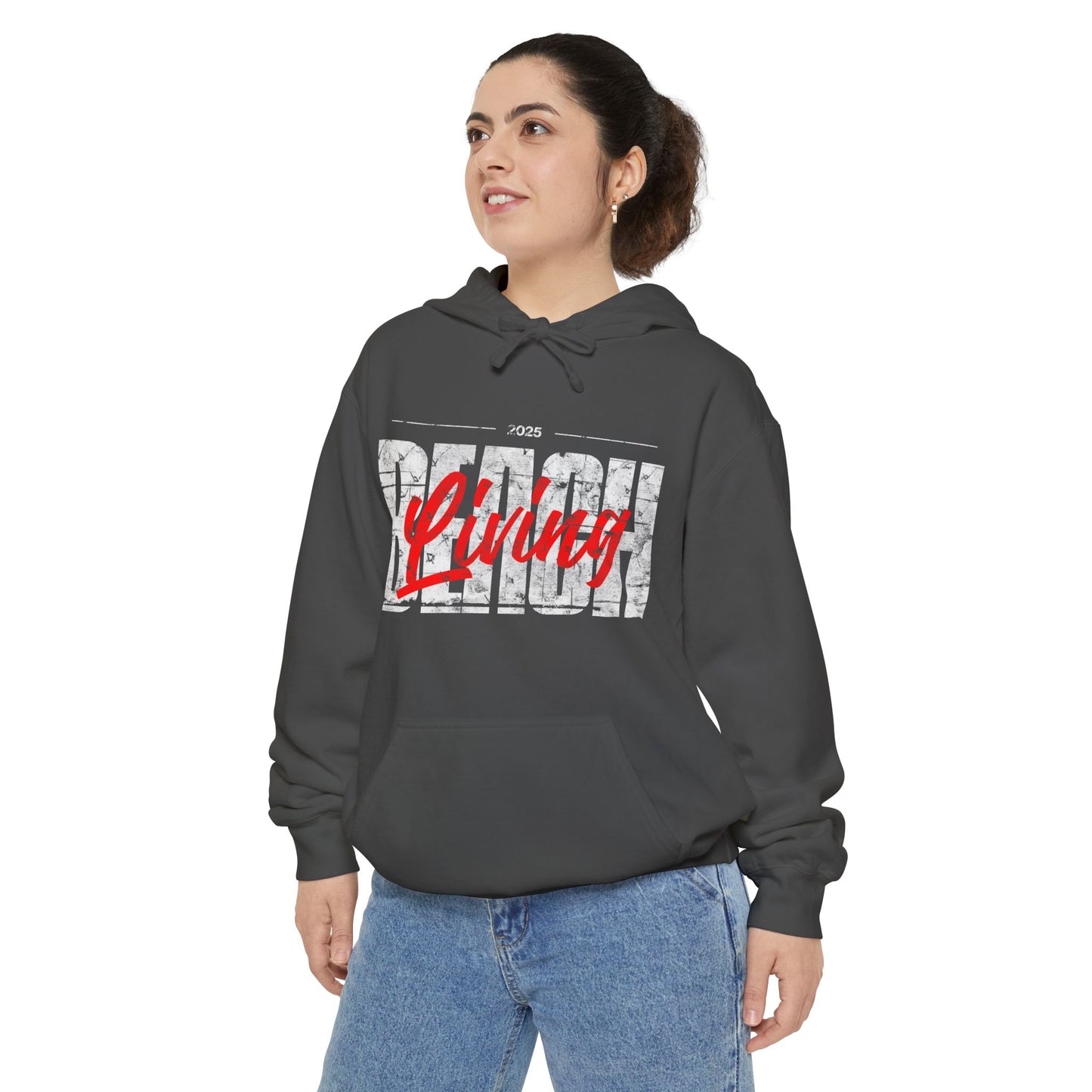 Beach Living Vibes Unisex Hoodie for Relaxed Days, Summer Apparel, Gift for Him/Her, Casual Wear, Beach Trip Essential