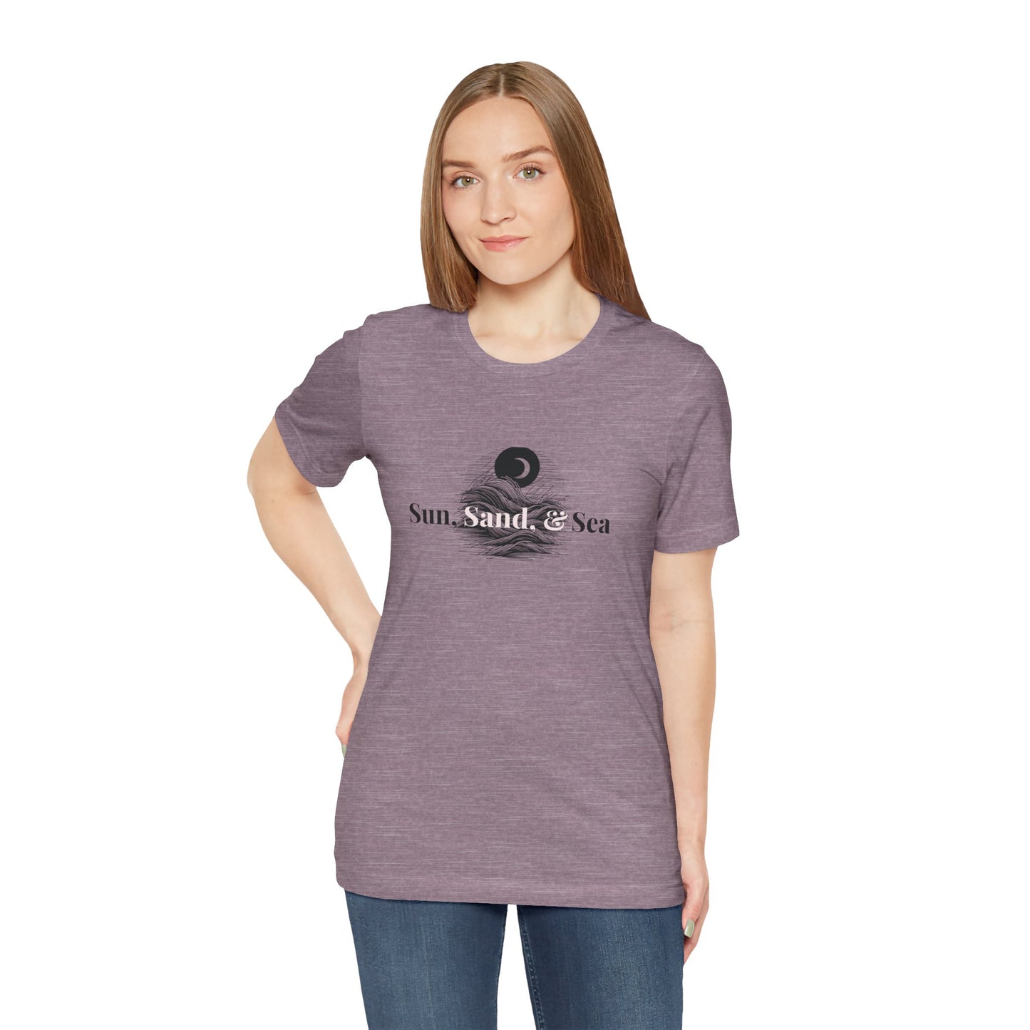 Sun Sand Sea Unisex Casual Summer Tee Shirt, Beachwear, Gift for Travelers, Vacation Outfit, Relaxed Style, Trending Store, Cool T-Shirt