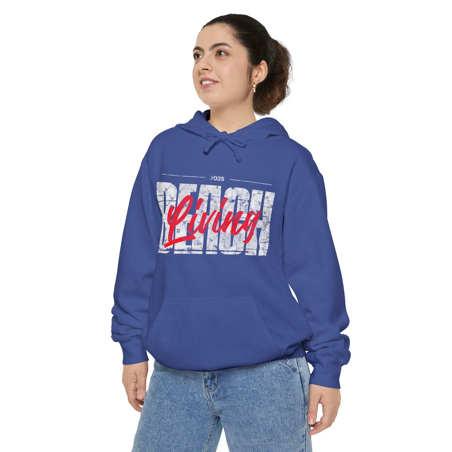 Beach Living Vibes Unisex Hoodie for Relaxed Days, Summer Apparel, Gift for Him/Her, Casual Wear, Beach Trip Essential