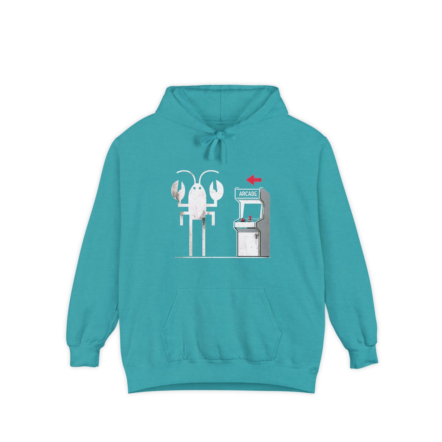 Lobster Arcade Unisex Hoodie, Fun Gift, Casual Wear, Cozy Sweater, Gamer Hoodie, Birthday Present, Seafood Lover Apparel