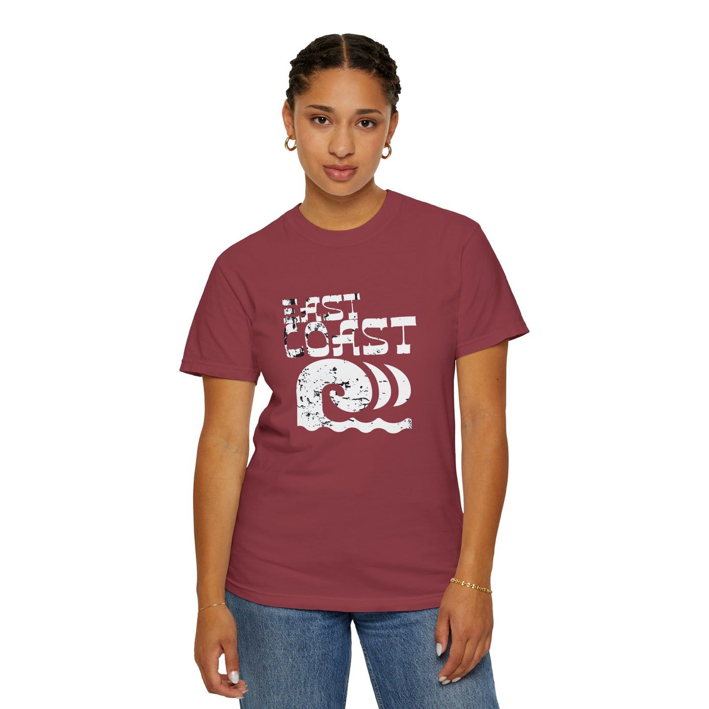 East Coast Vibes T-Shirt - Unisex Garment-Dyed Tee, Beachwear, Summer Casual, Travel Top, Retro Ocean Shirt