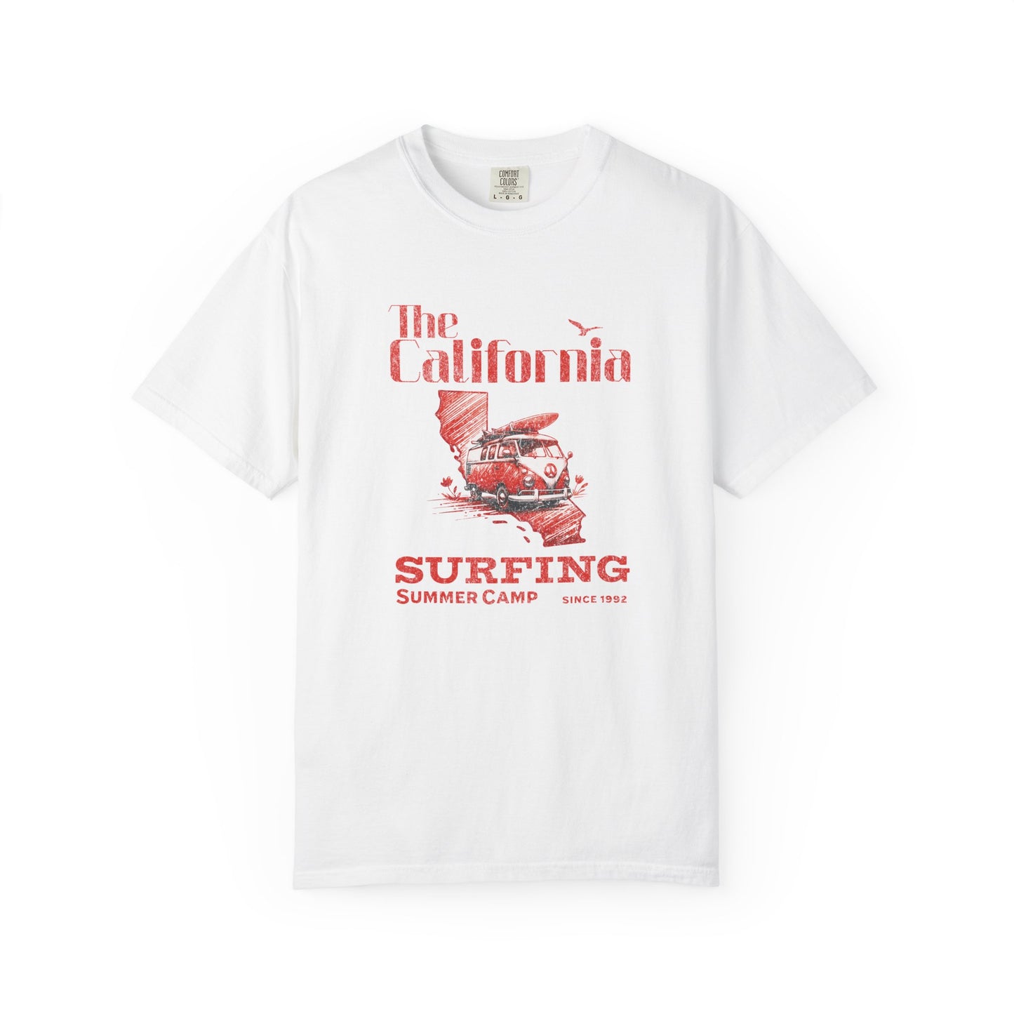 California Surf Camp Unisex T-Shirt, Summer Vibes Tee, Beach Lovers Gift, Men's and Women's Casual Wear, Retro Surfing Apparel