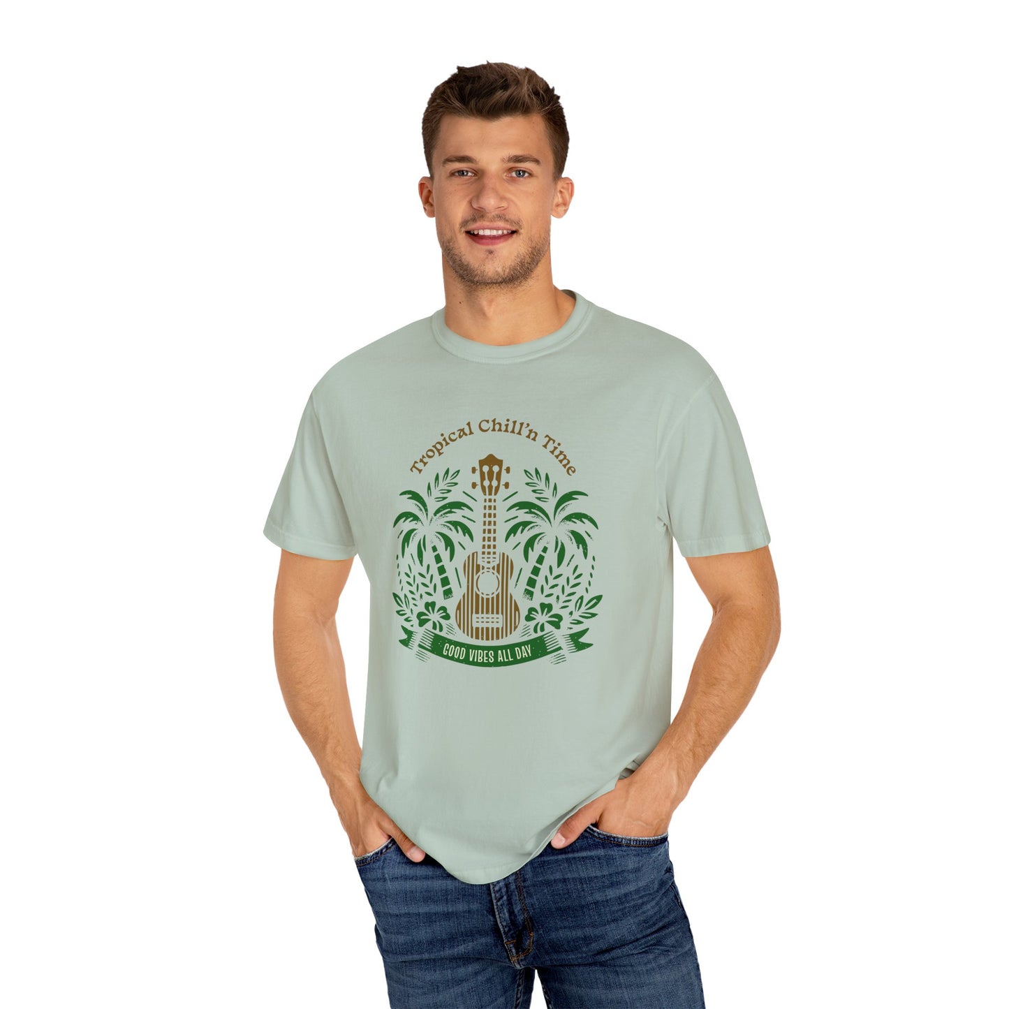 Tropical Chill T-Shirt, Summer Vibes Tee, Music Lover Gift, Beach T-Shirt, Relaxation Shirt, Unisex Tee for Vacations
