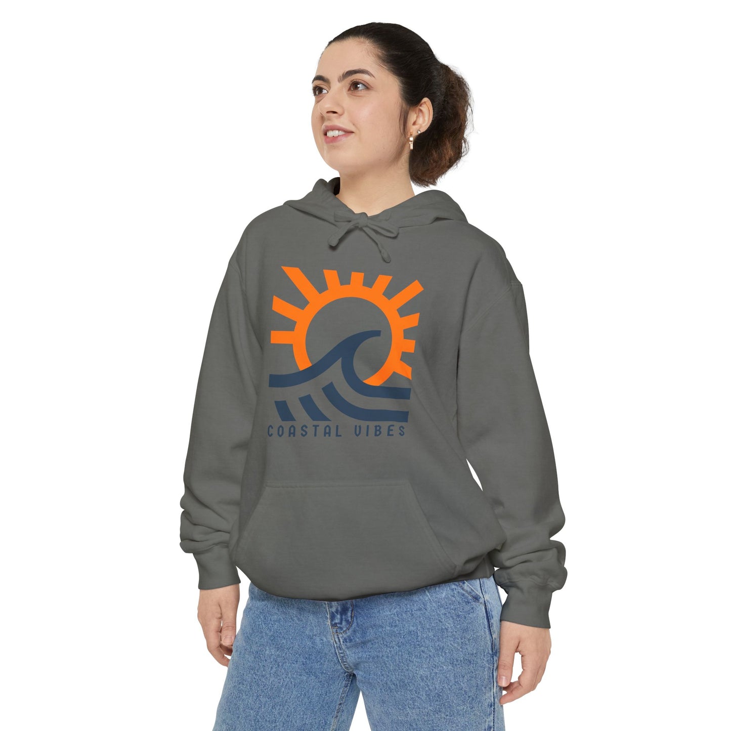Coastal Vibes Hoodie - Unisex Garment-Dyed Sweatshirt, Beachwear, Summer Style, Casual Wear, Gift for Ocean Lovers