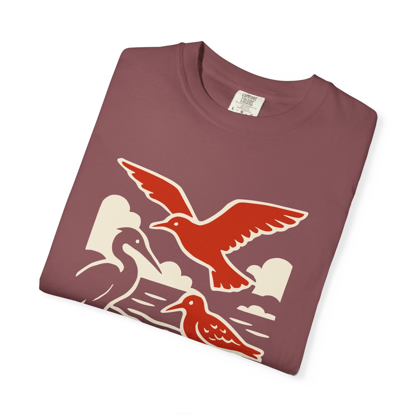 Nature-Inspired Garment-Dyed Bird Graphic Tee, Wildlife T-Shirt, Perfect Gift for Nature Lovers, Summer Style