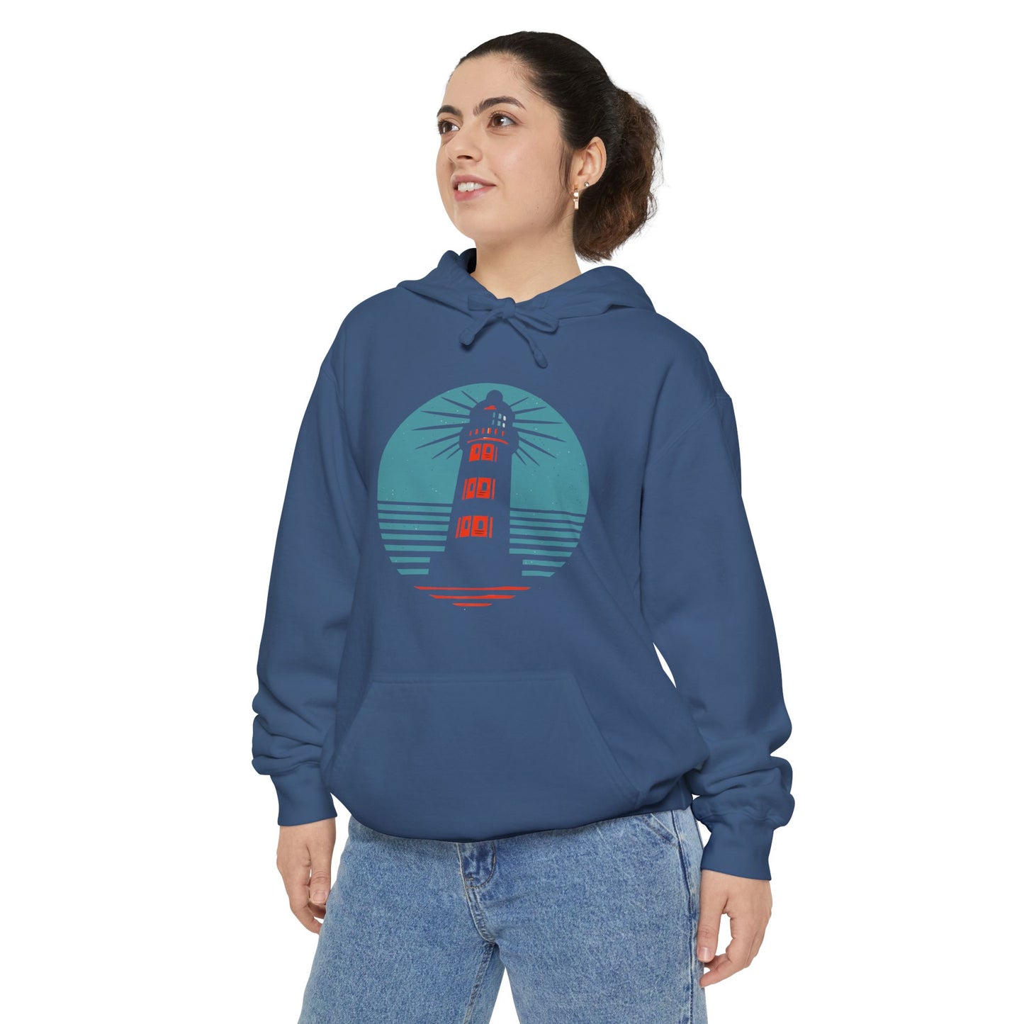 Lighthouse Hoodie | Relaxed Unisex Sweatshirt for Beach Lovers, Summer Vibes, Gift for Him or Her, Ocean-Themed Apparel, Casual Outfit