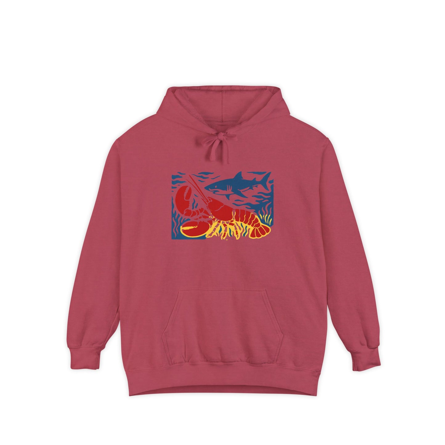 Ocean Life Garment-Dyed Hoodie, Beachwear, Casual Style, Gift for Nature Lovers, Eco-Friendly Apparel, Fishing Enthusiast Sweatshirt