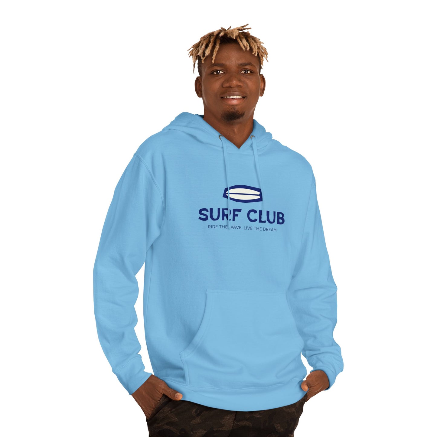 Surf Club Unisex Hooded Sweatshirt, Beach Hoodie, Summer Fashion, Gift for Surfers, Casual Wear, Gift for Beach Lovers