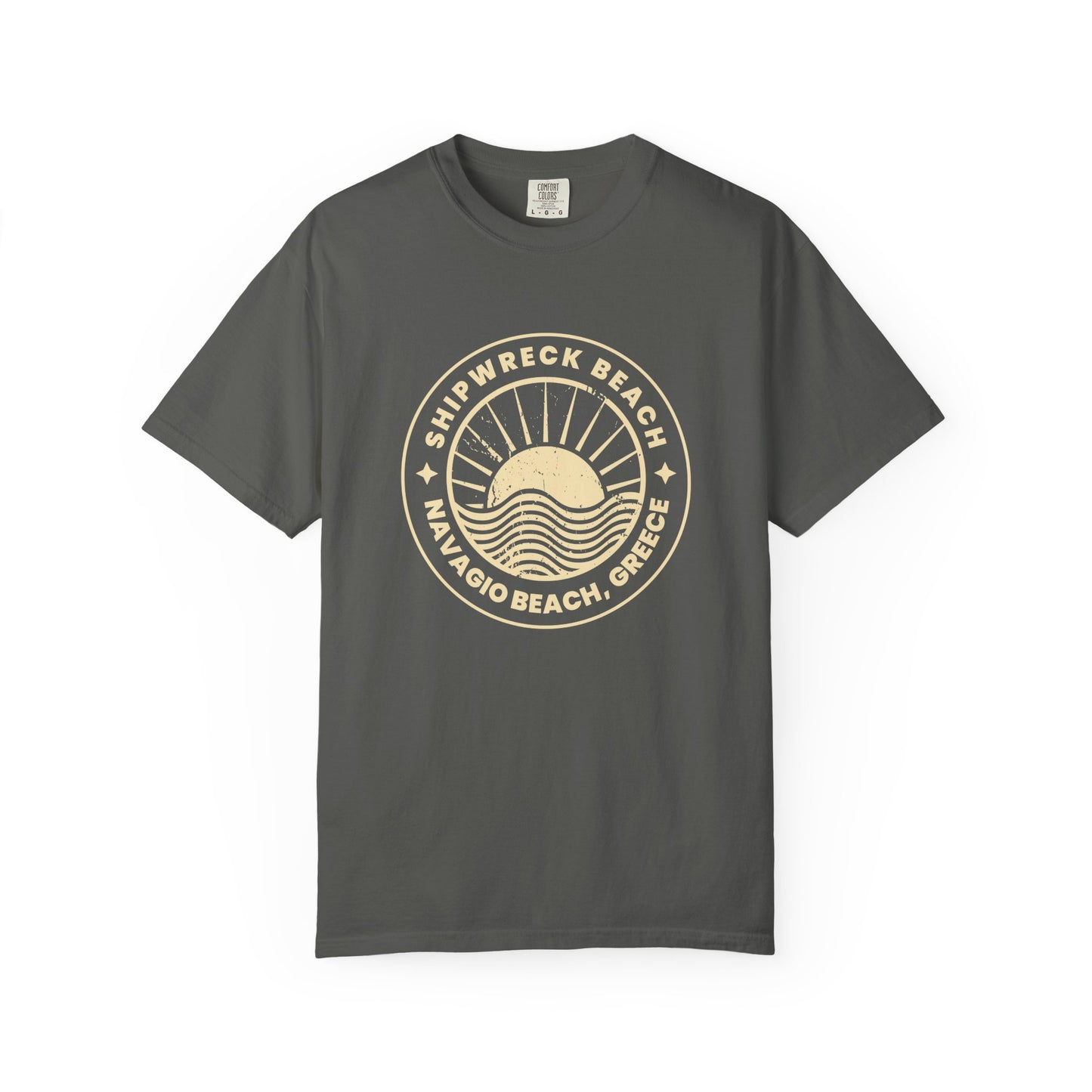 Shipwrecked Garment-Dyed T-Shirt with Retro Beach Design, Casual Beachwear, Gift for Travelers, Summer Vibes, Easygoing Style