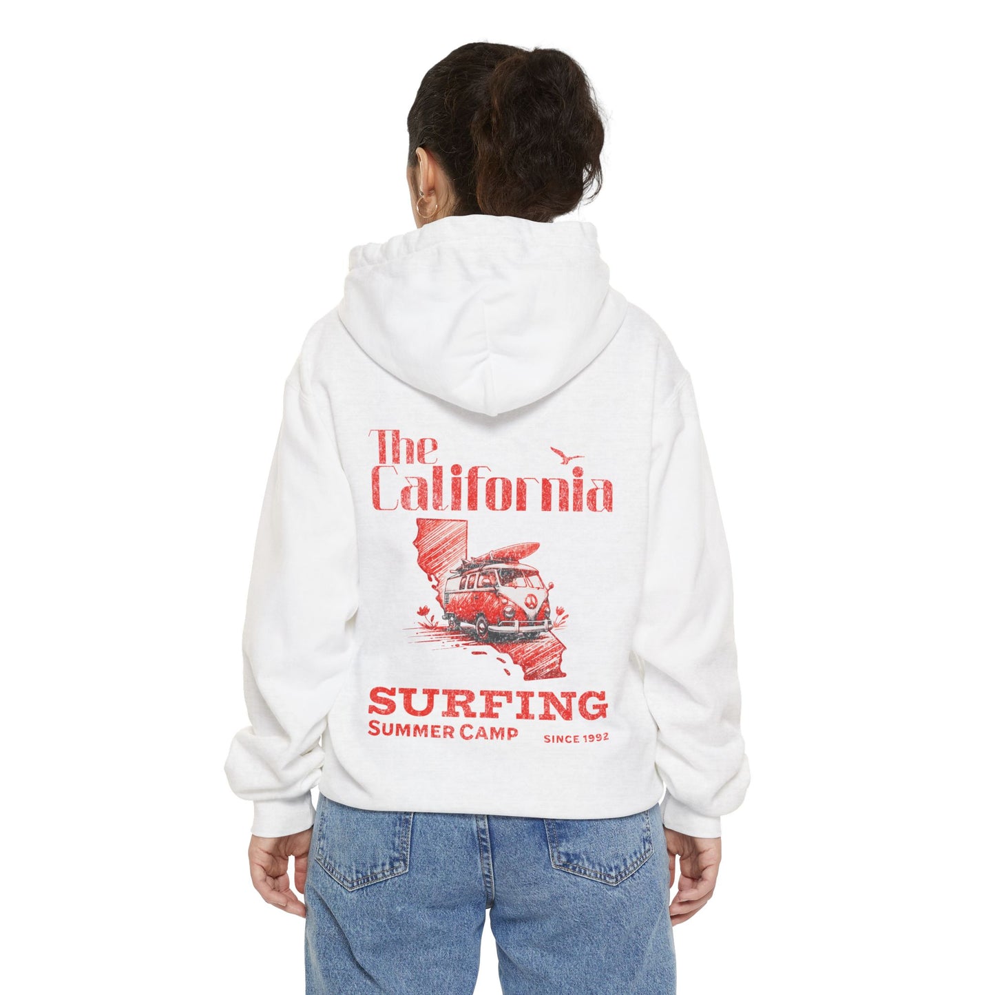 California Surfing Camp Hoodie, Unisex Summer Sweatshirt, Beach Vibes Apparel, Travel Gift, Coastal Adventure Wear
