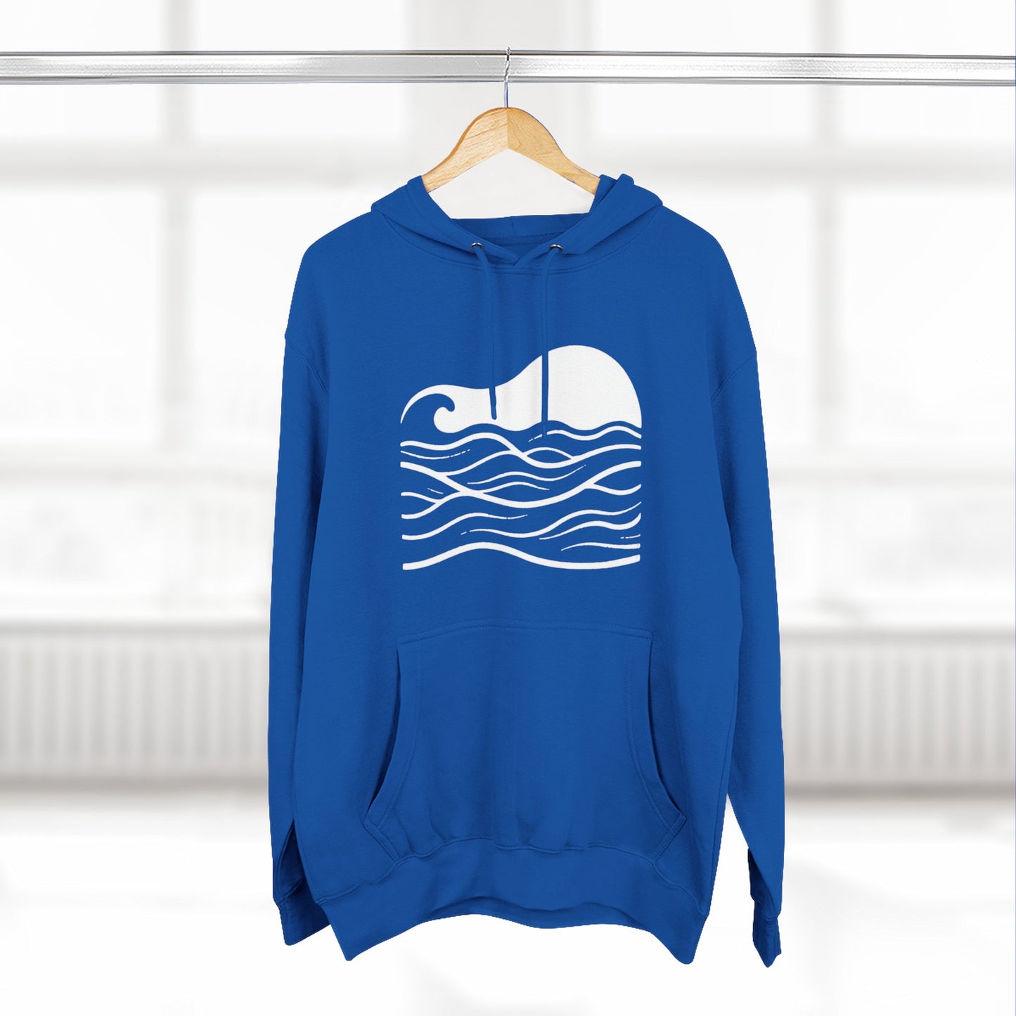 Atlantic Ocean Wave Fleece Hoodie - Cozy Surf-Inspired Sweatshirt, Beach Lover Gift, Winter Apparel, Casual Wear, Perfect for Surfing Trips!
