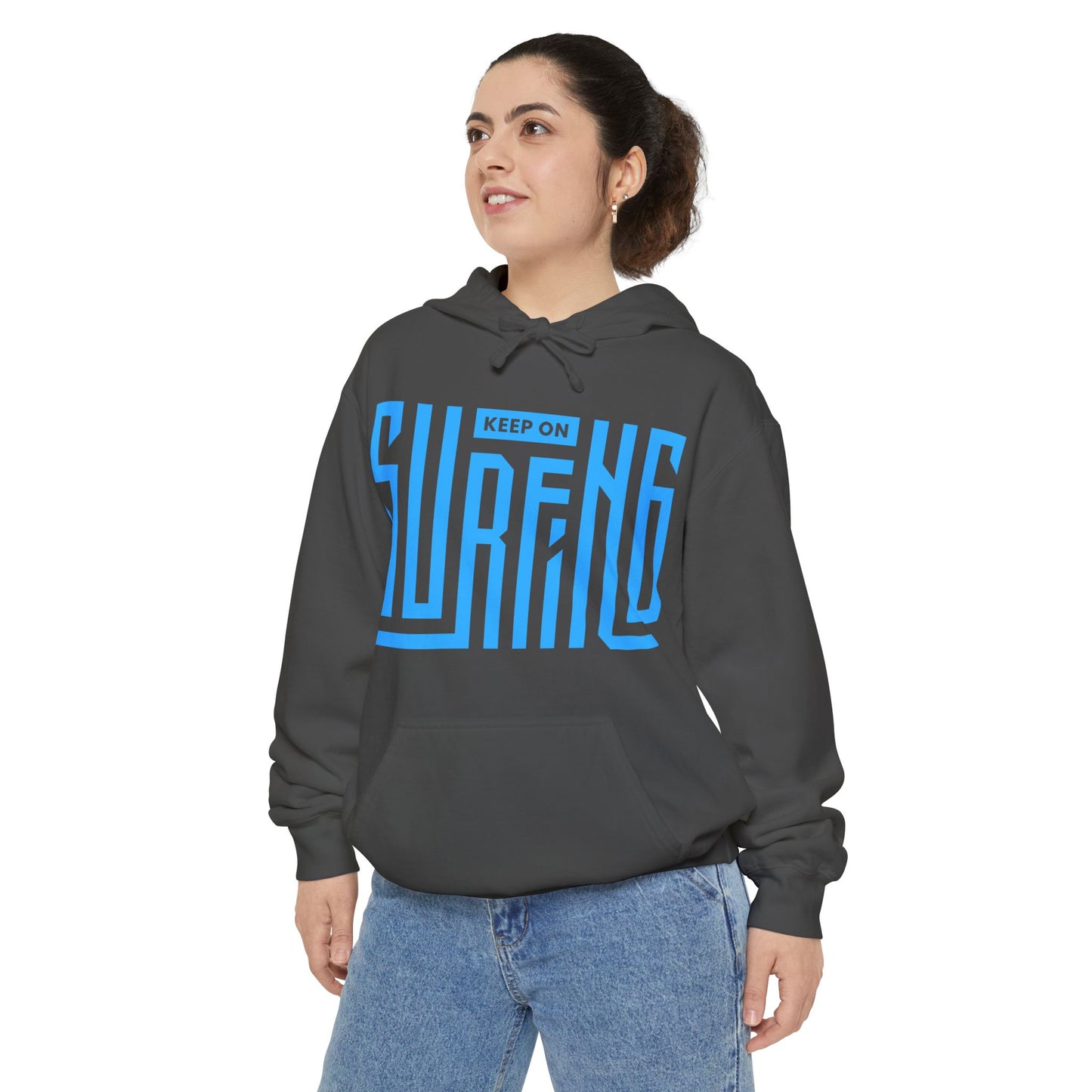 Surf-Inspired Unisex Hoodie: Keep on Surfing Graphic, Cozy Beachwear, Perfect Gift for Surfers, Casual Wear, Summer Fun