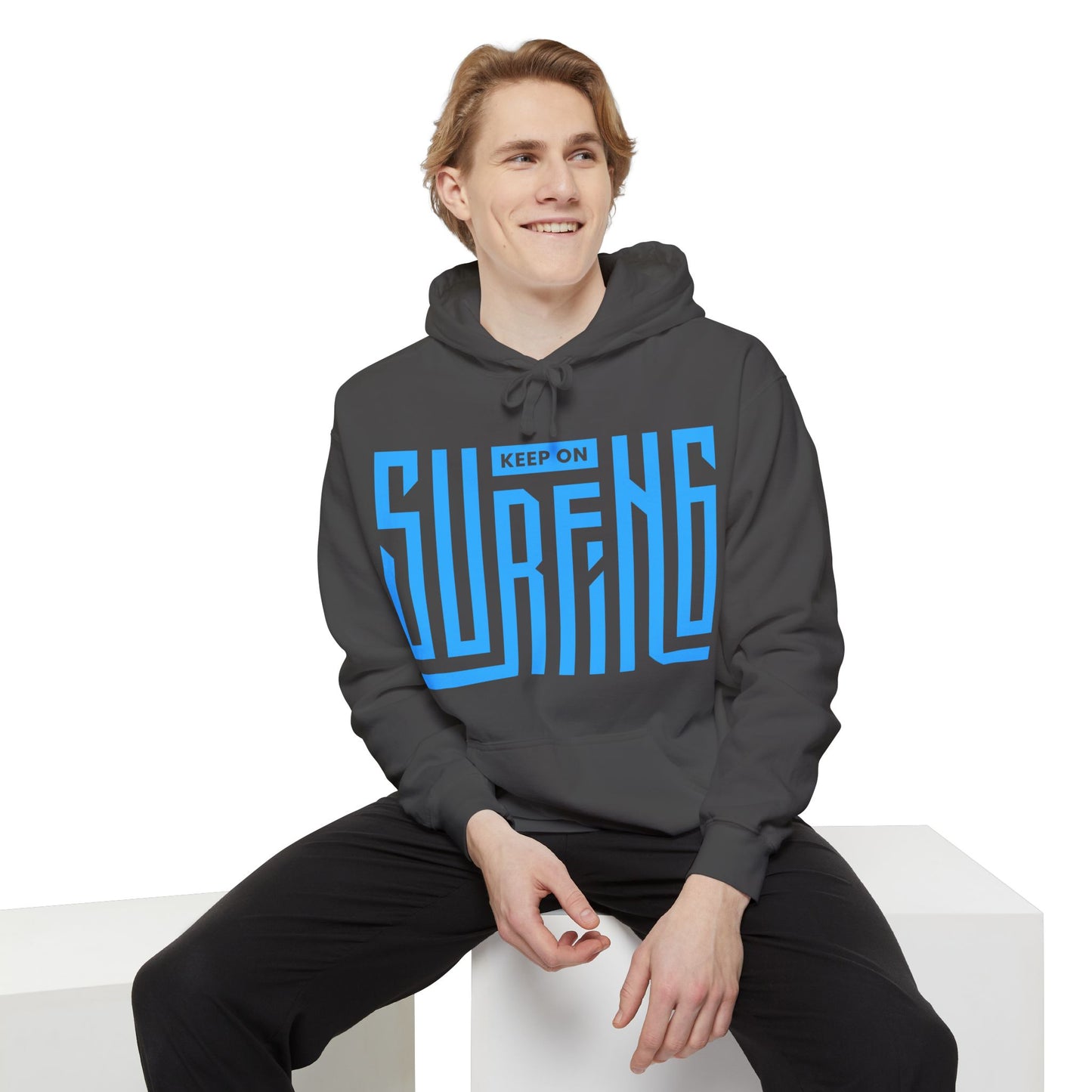 Surf-Inspired Unisex Hoodie: Keep on Surfing Graphic, Cozy Beachwear, Perfect Gift for Surfers, Casual Wear, Summer Fun