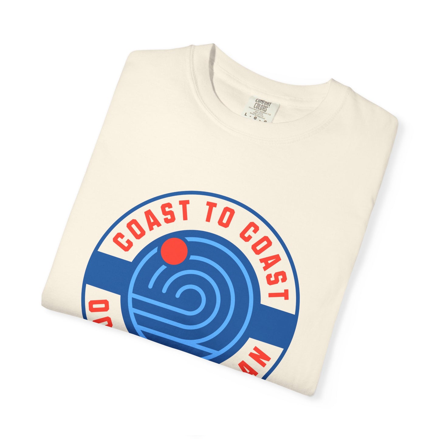 Coast to Coast Ocean Tee - Garment-Dyed Unisex T-Shirt, Casual Wear, Travel Apparel, Summer Fun, Unique Gift