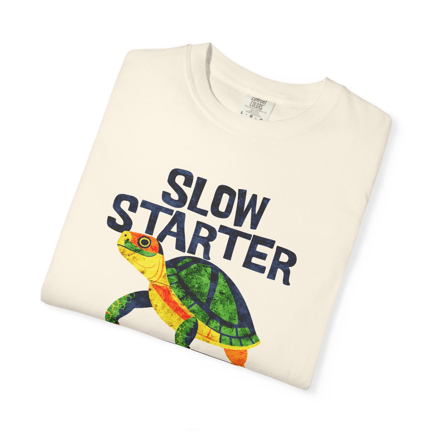Slow Starter Turtle T-shirt, 100% Ring-Spun Garment-Dyed Cotton