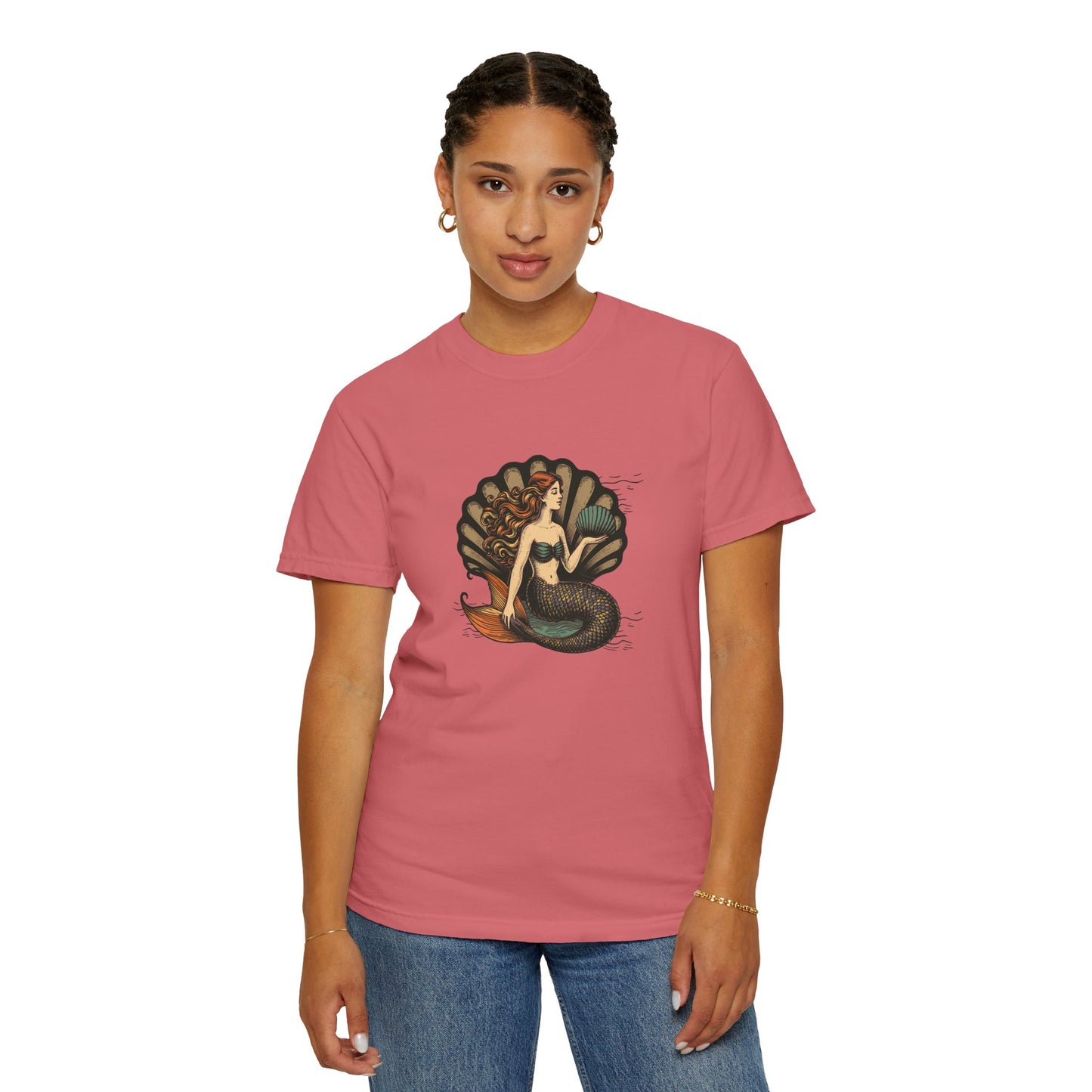 Mermaid T-Shirt, Summer Tee, Gift for Beach Lovers, Vintage Style, Unisex Casual Wear, Ocean Vibe Clothing, Eco-Friendly Fashion