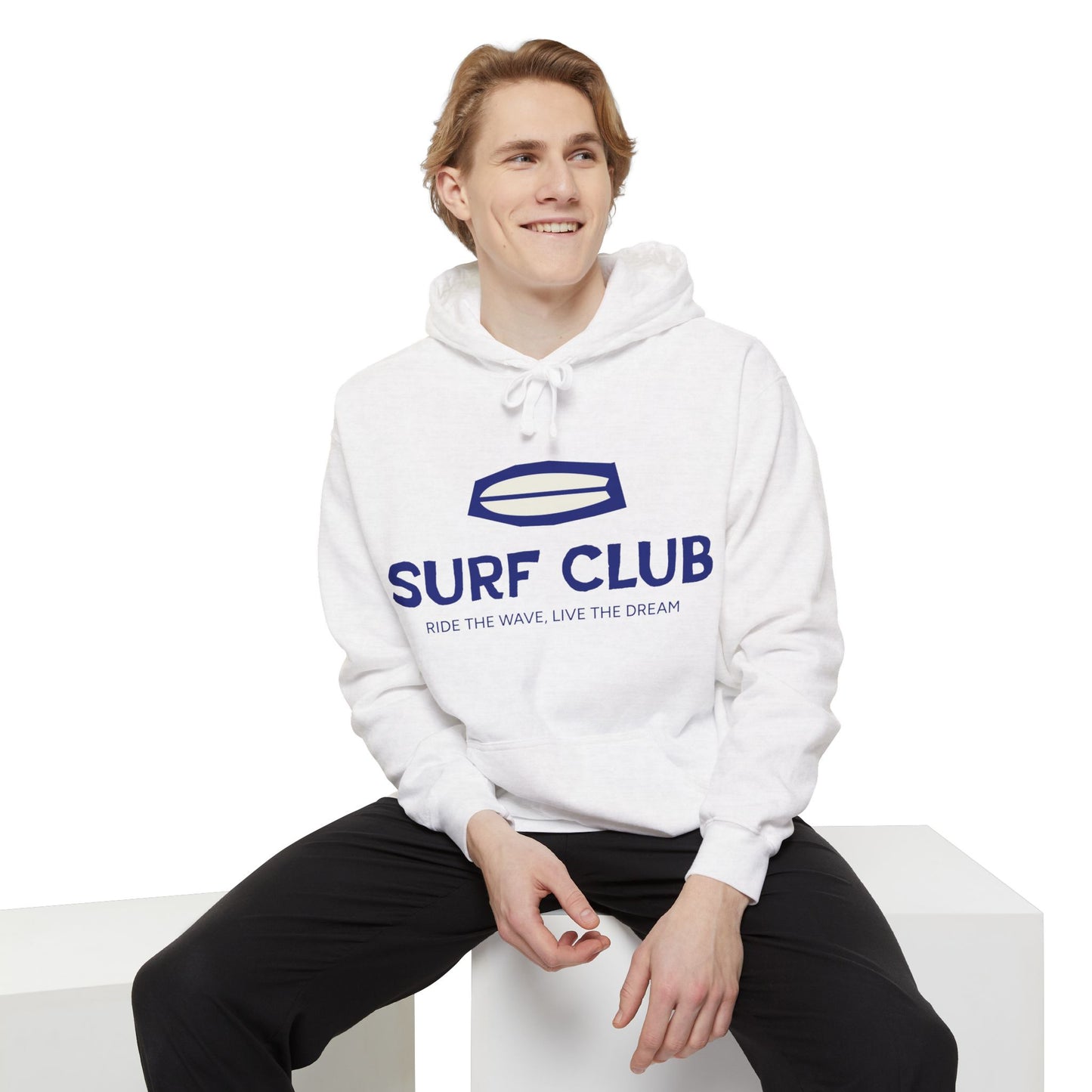 Surf Club Unisex Garment-Dyed Hoodie | Relaxed Fit, Beach Vibes, Casual Wear, Perfect Gift for Surfers, Summer Essential