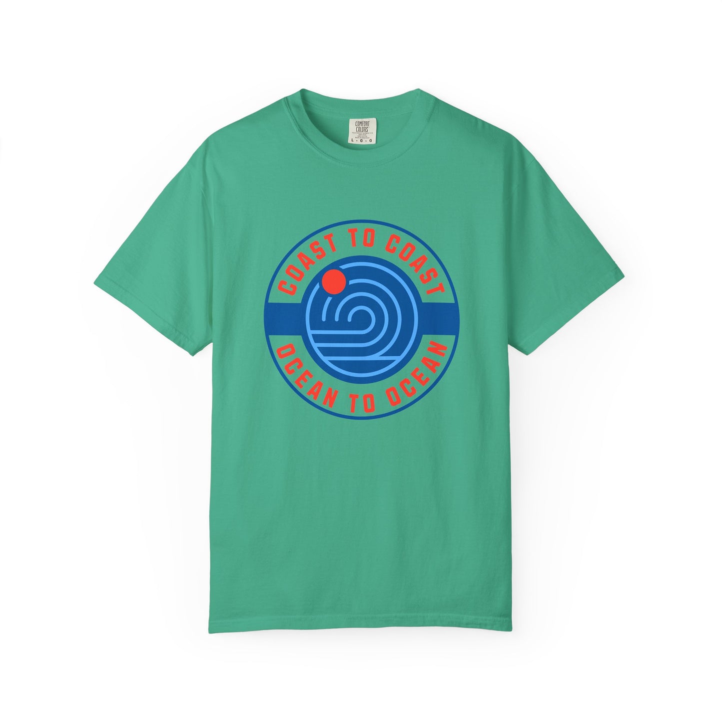 Coast to Coast Ocean Tee - Garment-Dyed Unisex T-Shirt, Casual Wear, Travel Apparel, Summer Fun, Unique Gift