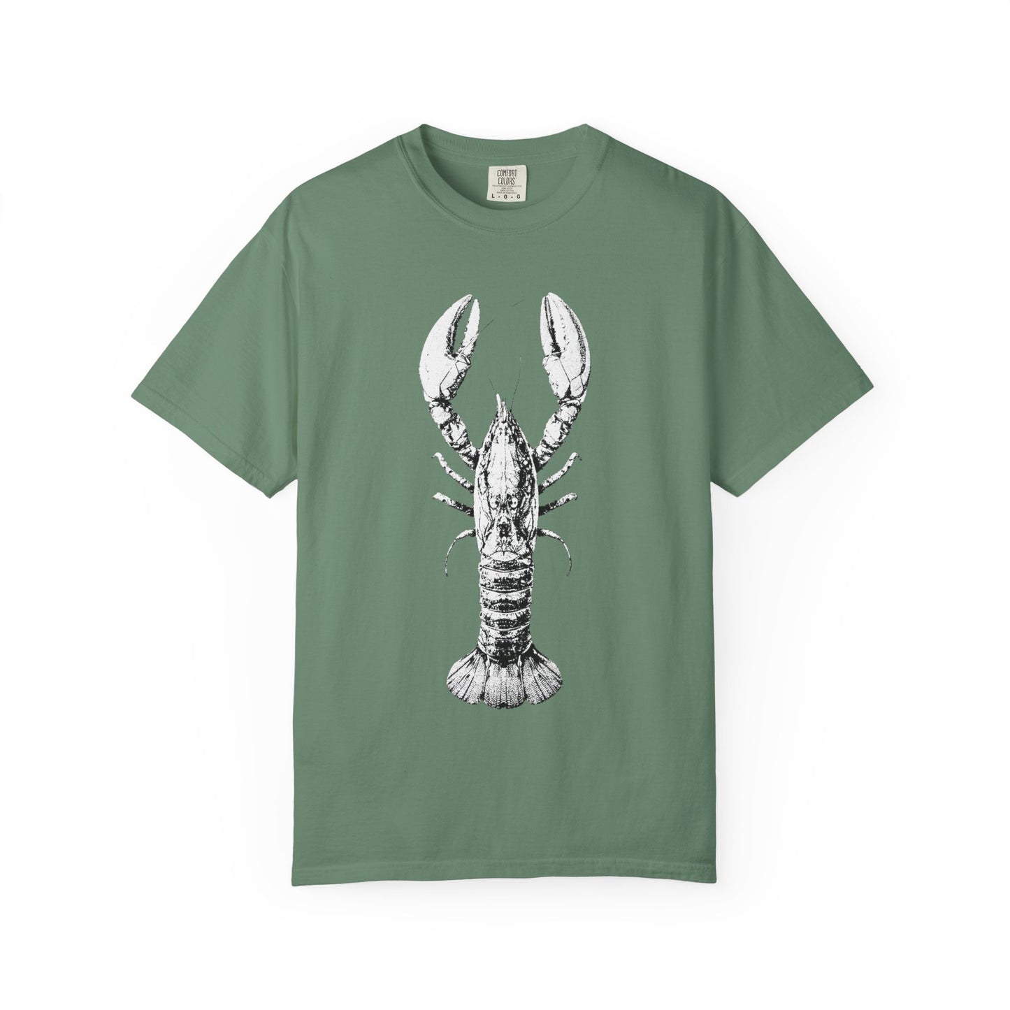 Big White Lobster Graphic T-Shirt, 100% Ring-Spun Garment-Dyed Cotton