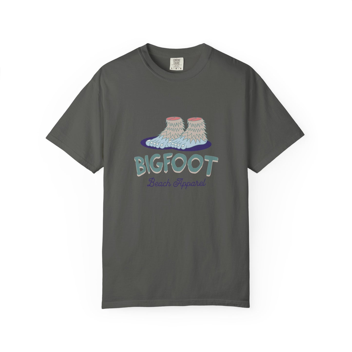 Bigfoot Beach Apparel T-Shirt, Unisex Summer Tee, Casual Graphic Shirt, Fun Gift for Outdoor Lovers, Beach Vacation Wear