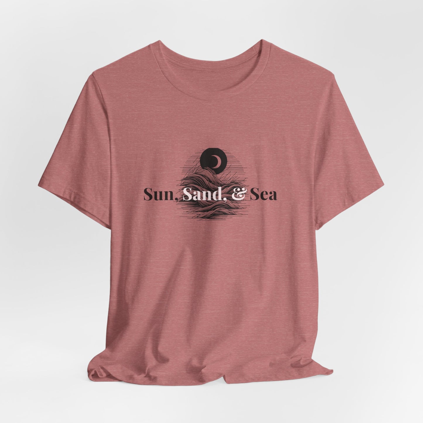 Sun Sand Sea Unisex Casual Summer Tee Shirt, Beachwear, Gift for Travelers, Vacation Outfit, Relaxed Style, Trending Store, Cool T-Shirt