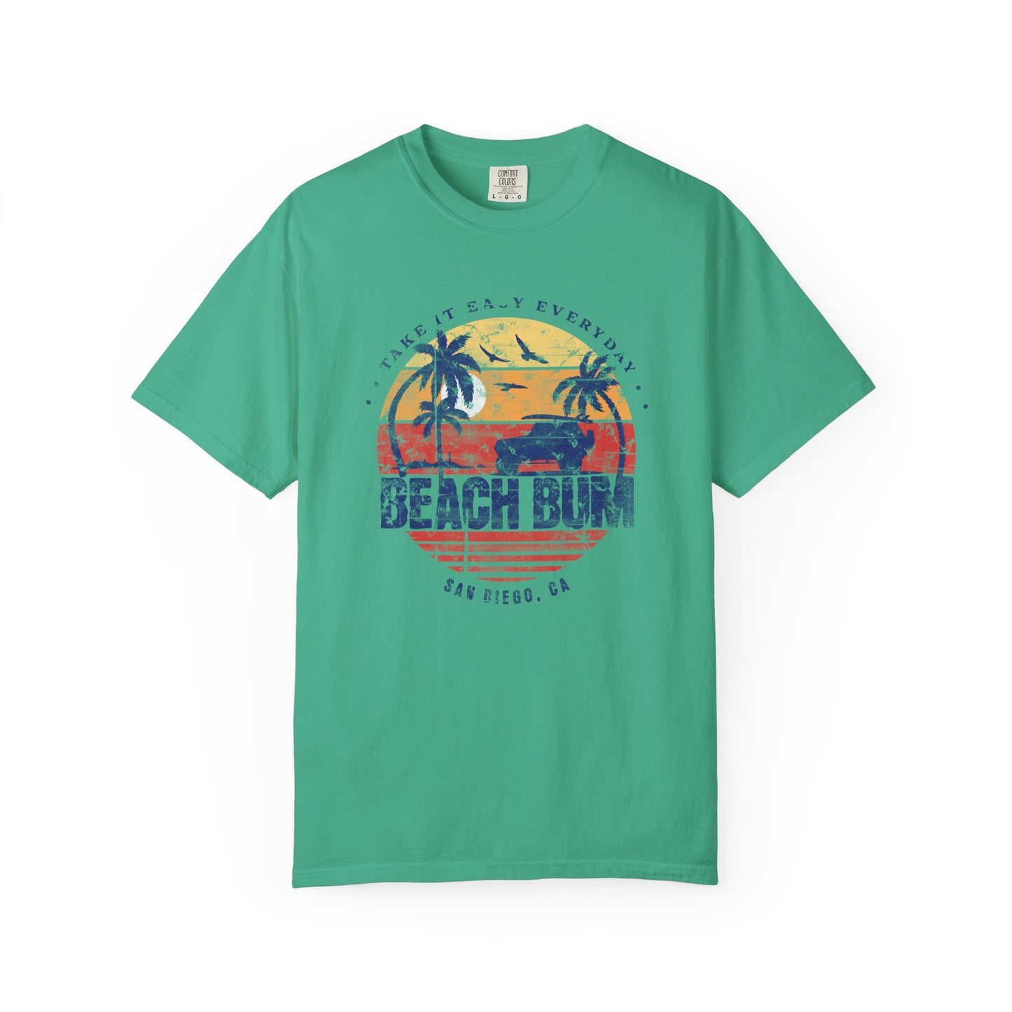 Beach Bum Graphic T-Shirt, Retro Summer Vibes Apparel, Perfect for Vacations, Gifts for Beach Lovers, Casual Wear