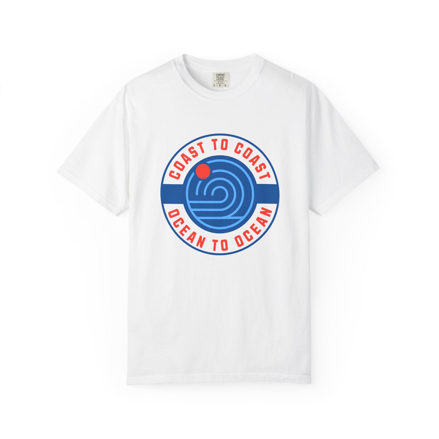 Coast to Coast Ocean Tee - Garment-Dyed Unisex T-Shirt, Casual Wear, Travel Apparel, Summer Fun, Unique Gift