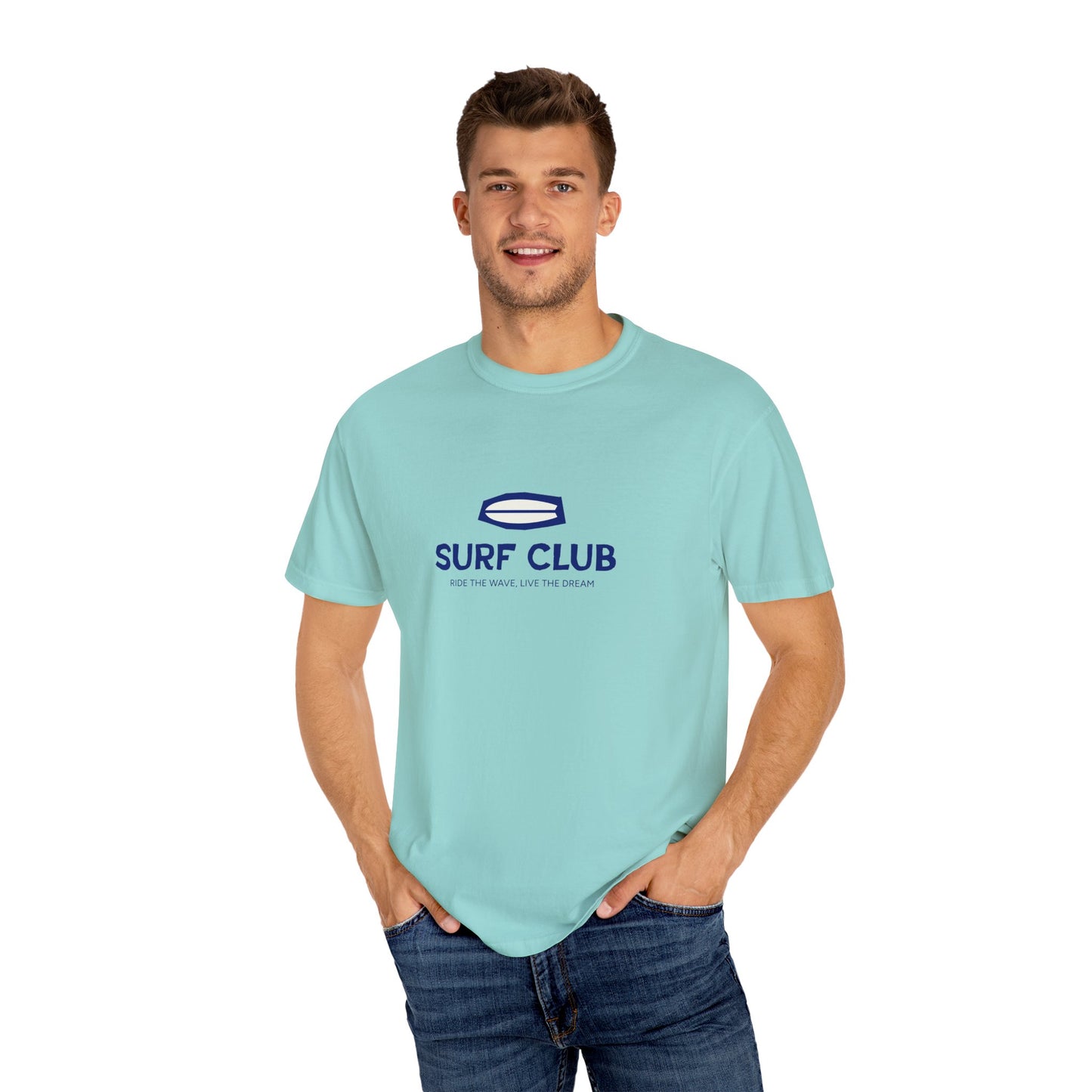 Surf Club Unisex Garment-Dyed T-shirt | Casual Beachwear, Summer Apparel, Surfing Gift, Vacation Outfit, Relaxed Fit
