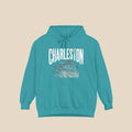 Atlantic Basin Diner hoodie flat lay, view 1 — retro breakfast graphic pullover by Five Tides Apparel
