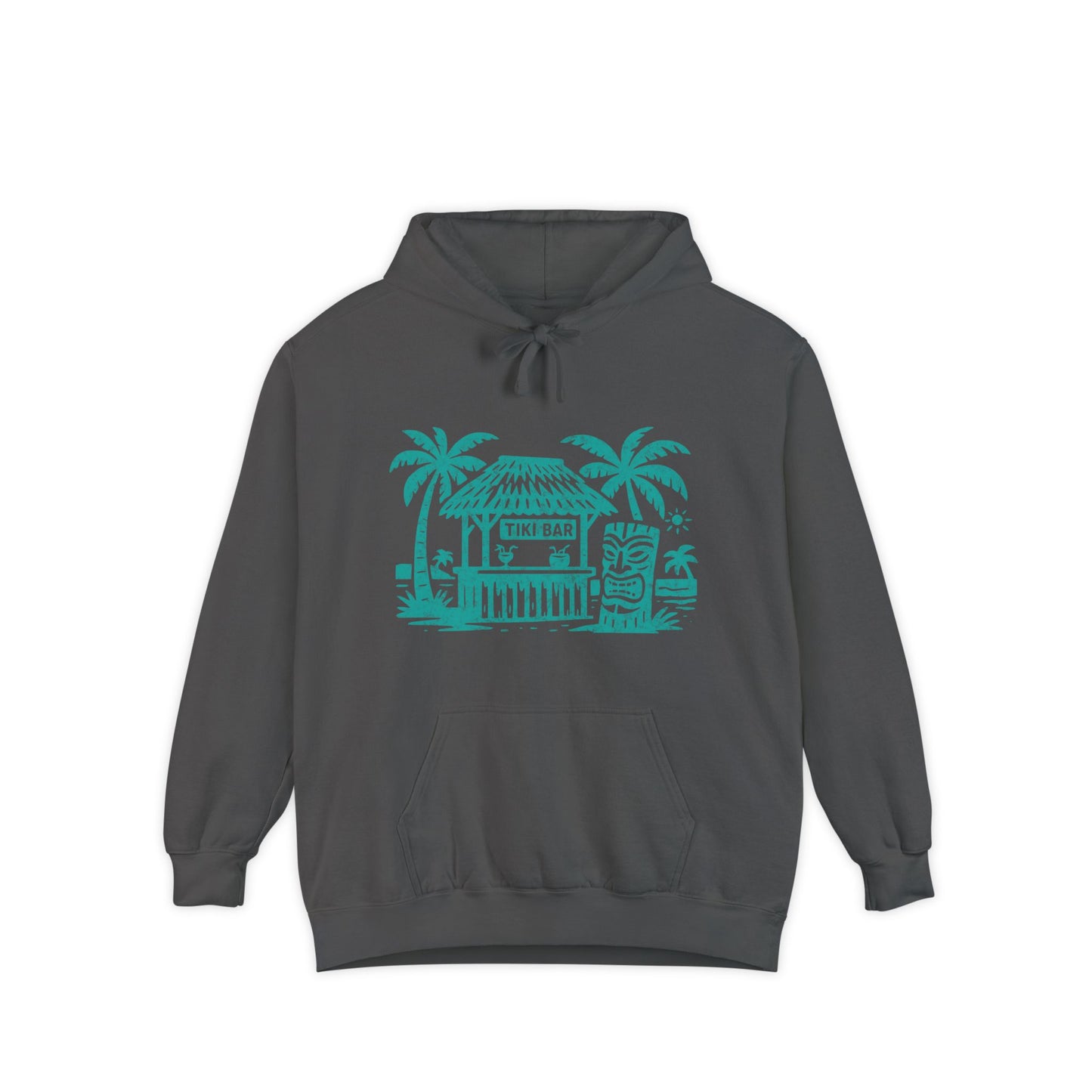 Tropical Vibe Hoodie, Garment-Dyed Hoodie for Beach Lovers, Casual Wear, Summer Vacations, Gift for Him/Her, Relaxed Style